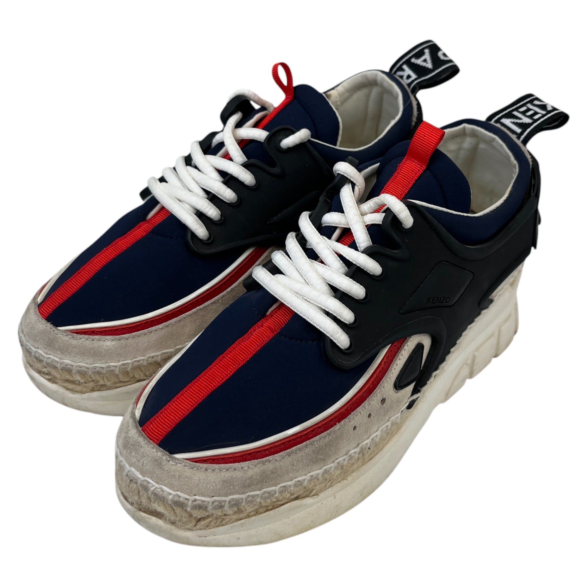 Women's K-Lastic Lace Espadrilles Low Trainers Navy Size EU 35 / UK 2