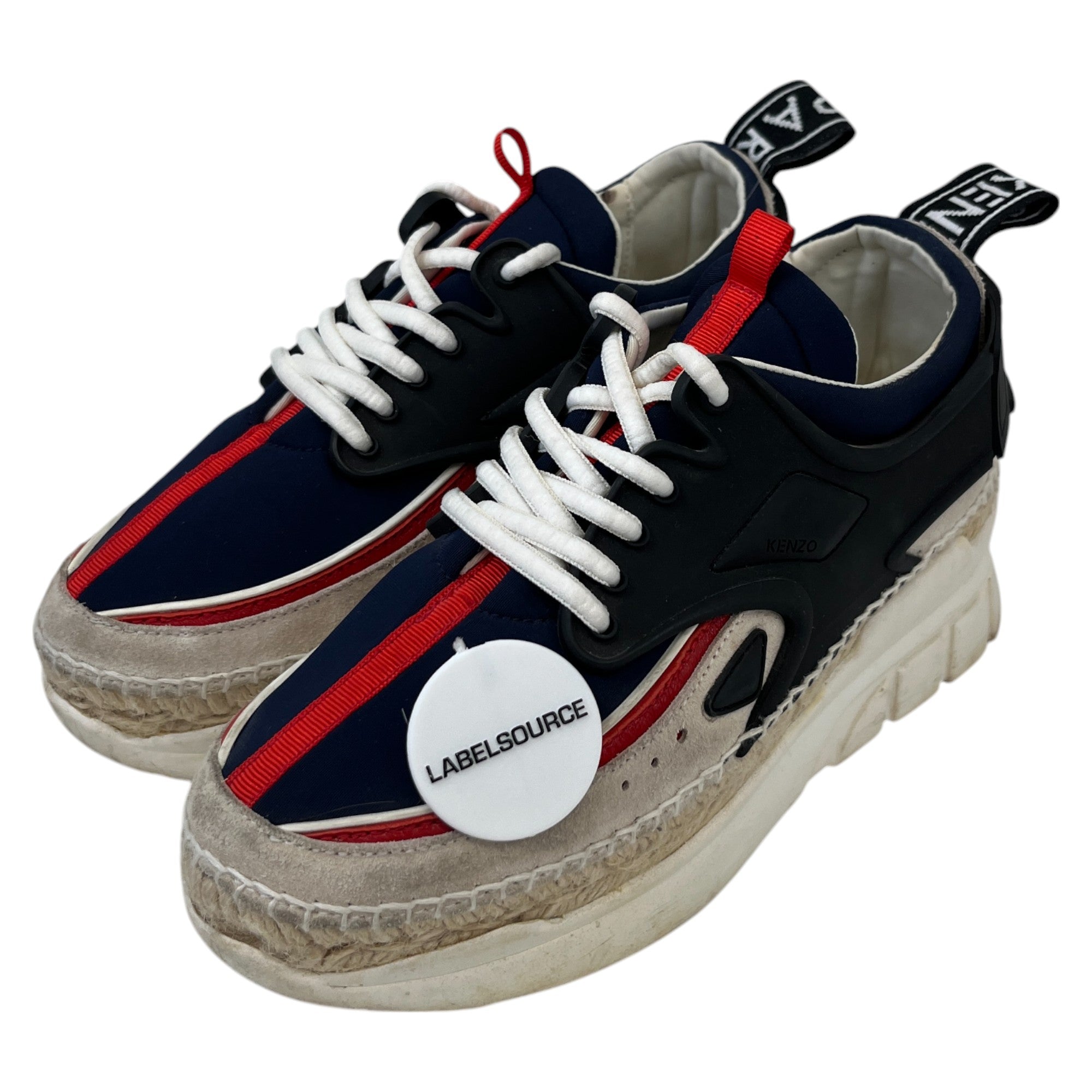 Women's K-Lastic Lace Espadrilles Low Trainers Navy Size EU 35 / UK 2