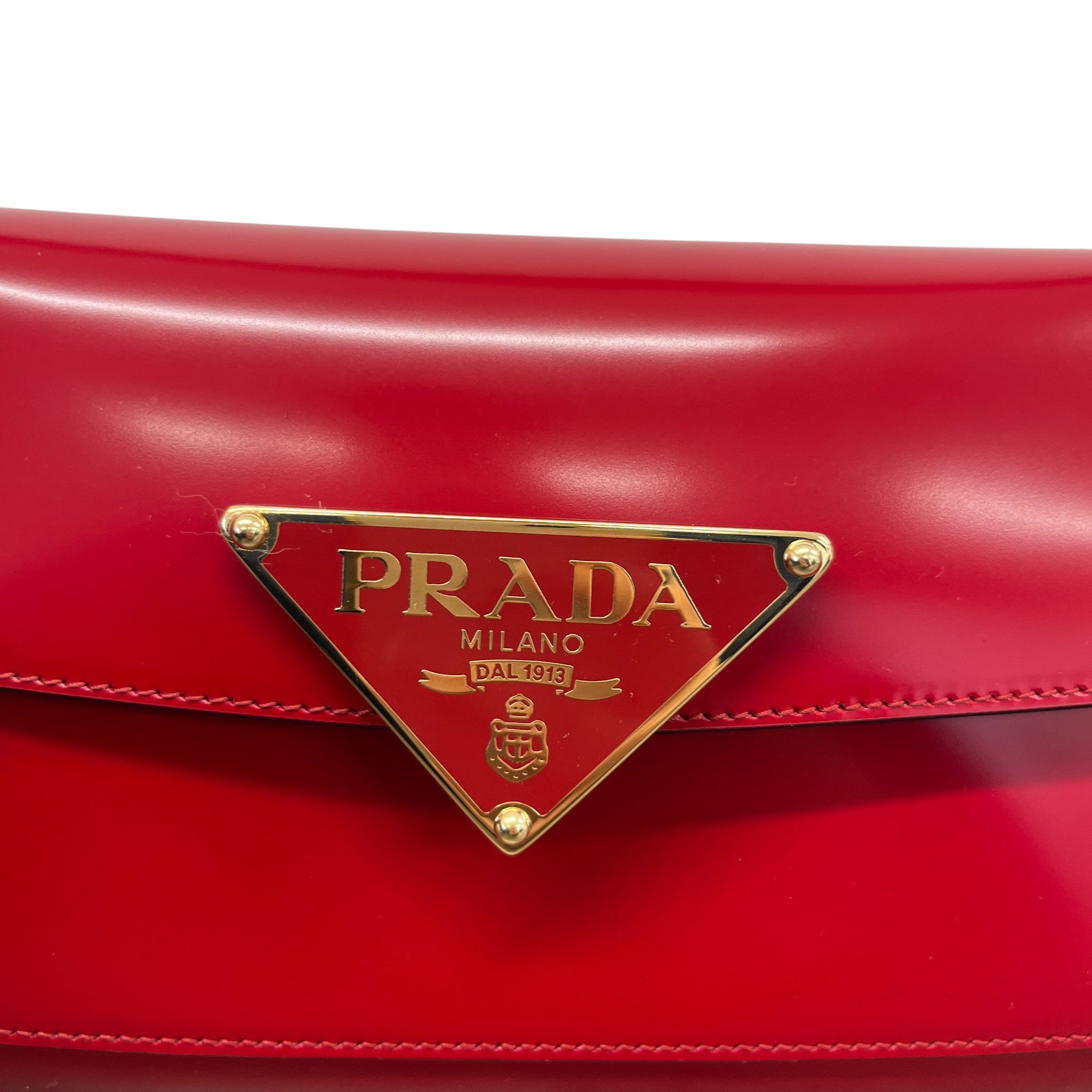 Women's Logo-Plaque Brushed Handbag Red
