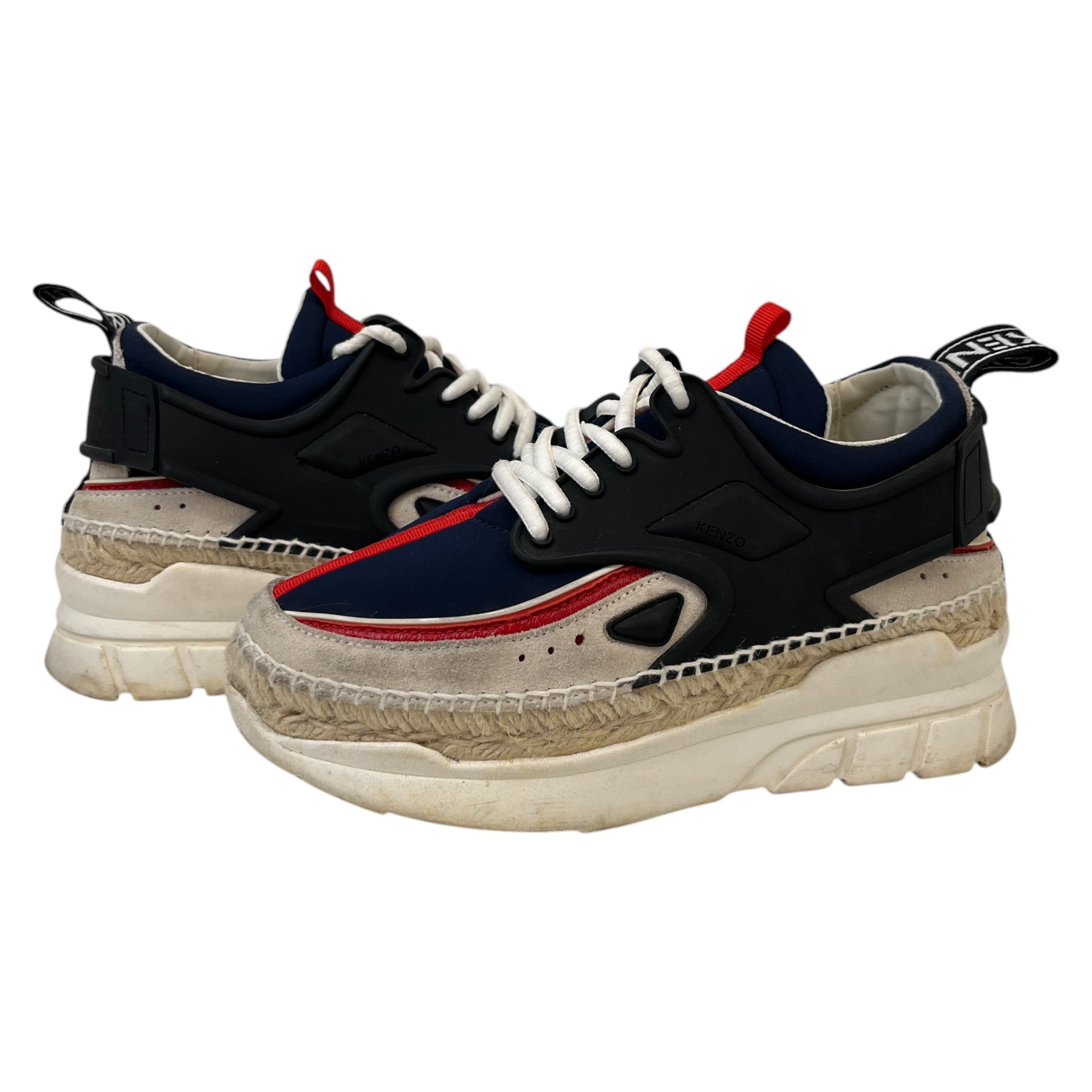 Women's K-Lastic Lace Espadrilles Low Trainers Navy Size EU 35 / UK 2