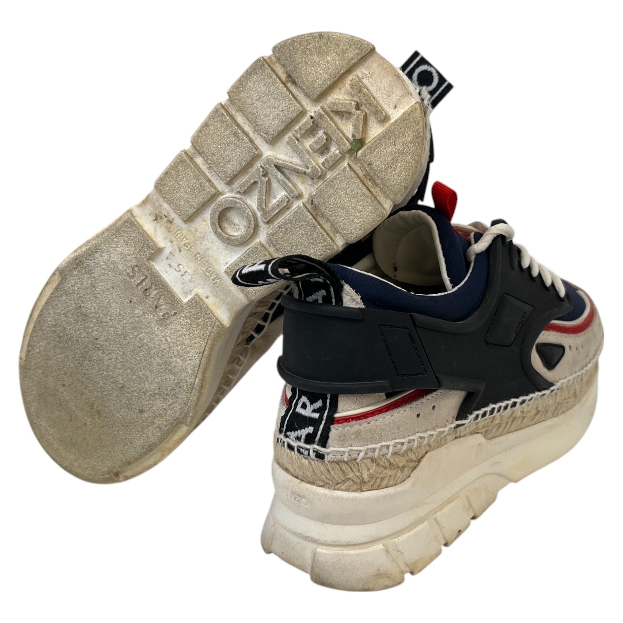 Women's K-Lastic Lace Espadrilles Low Trainers Navy Size EU 35 / UK 2