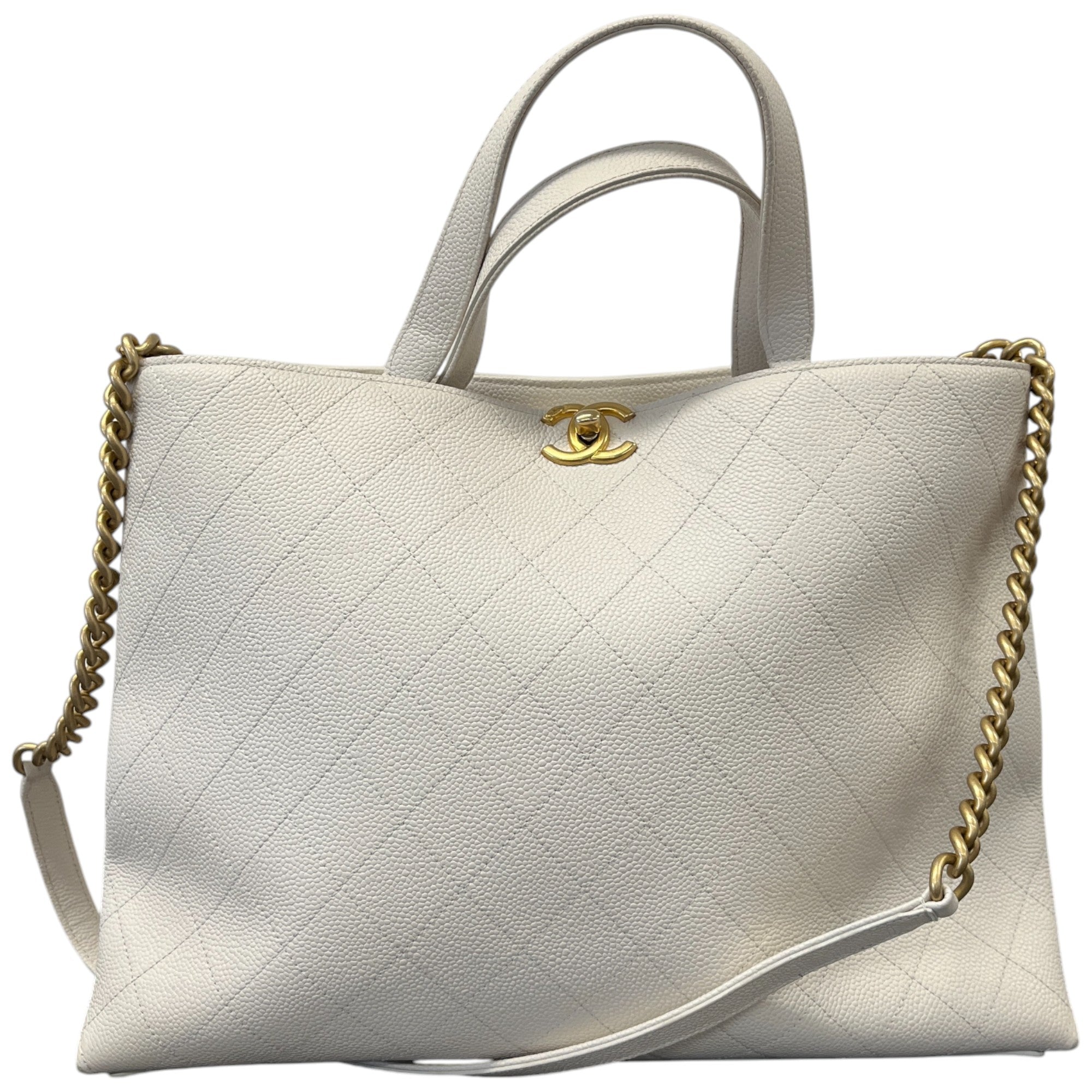 Women's Quilted Caviar Tote Handbag Grey