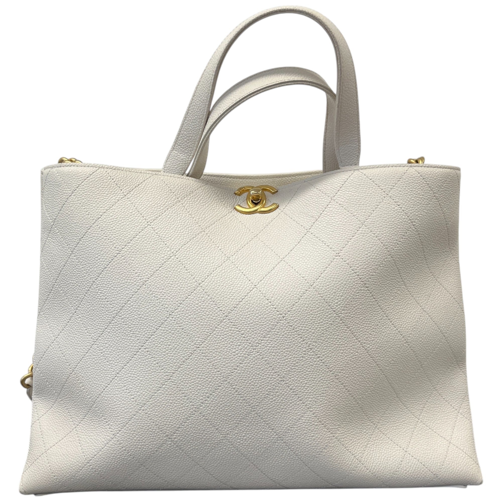 Women's Quilted Caviar Tote Handbag Grey