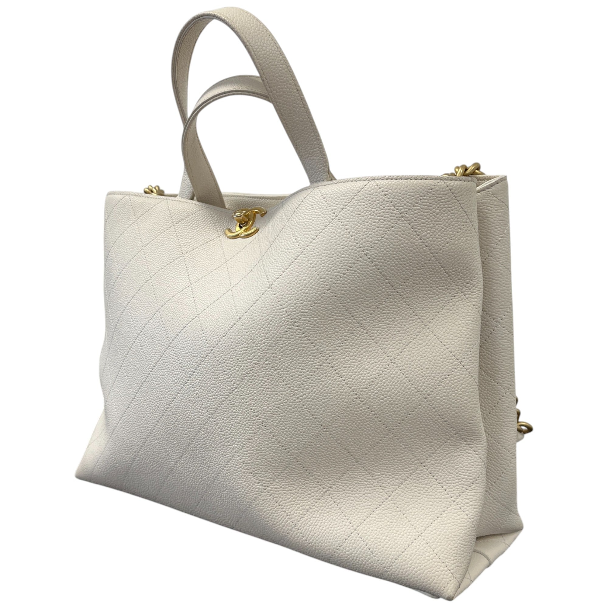 Women's Quilted Caviar Tote Handbag Grey