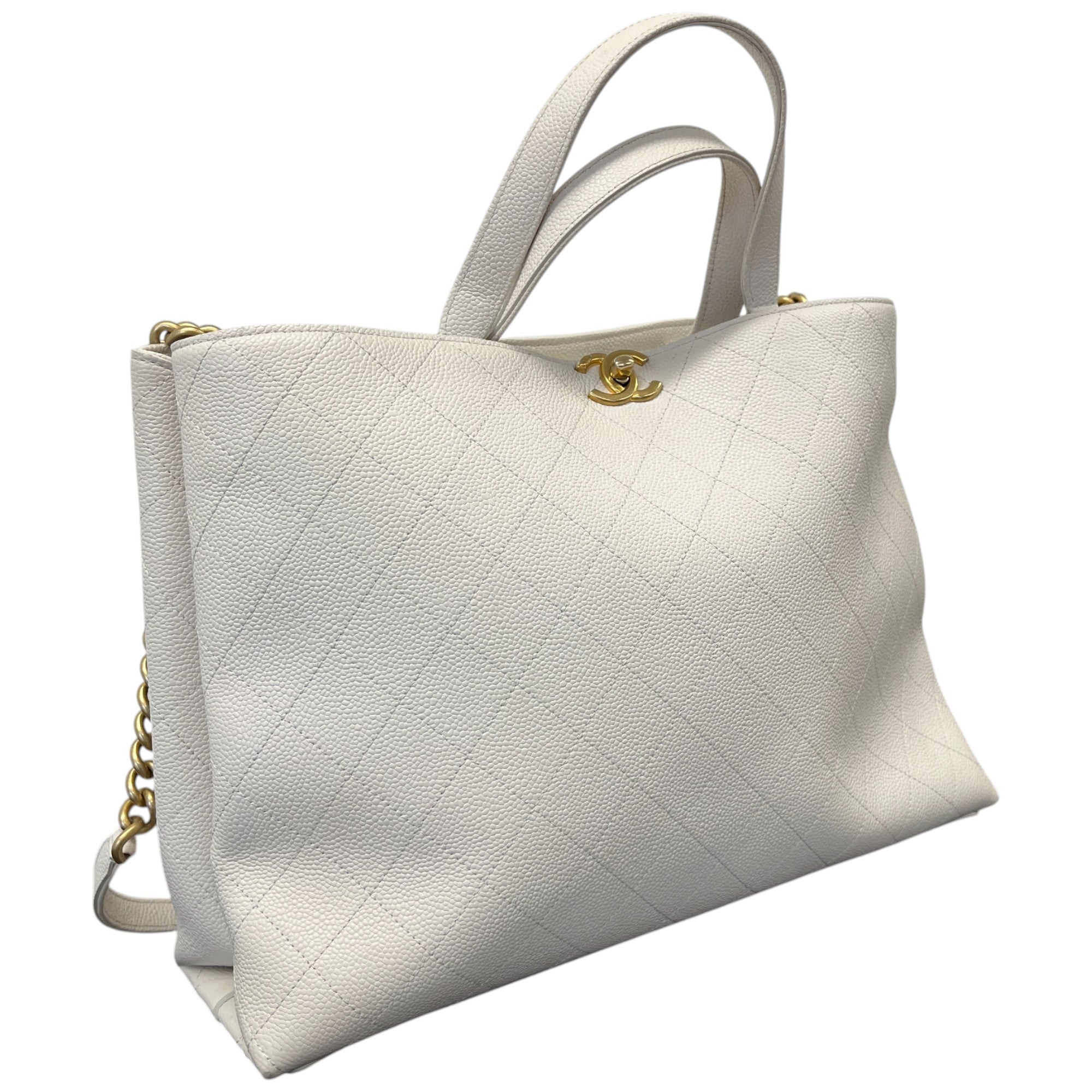 Women's Quilted Caviar Tote Handbag Grey