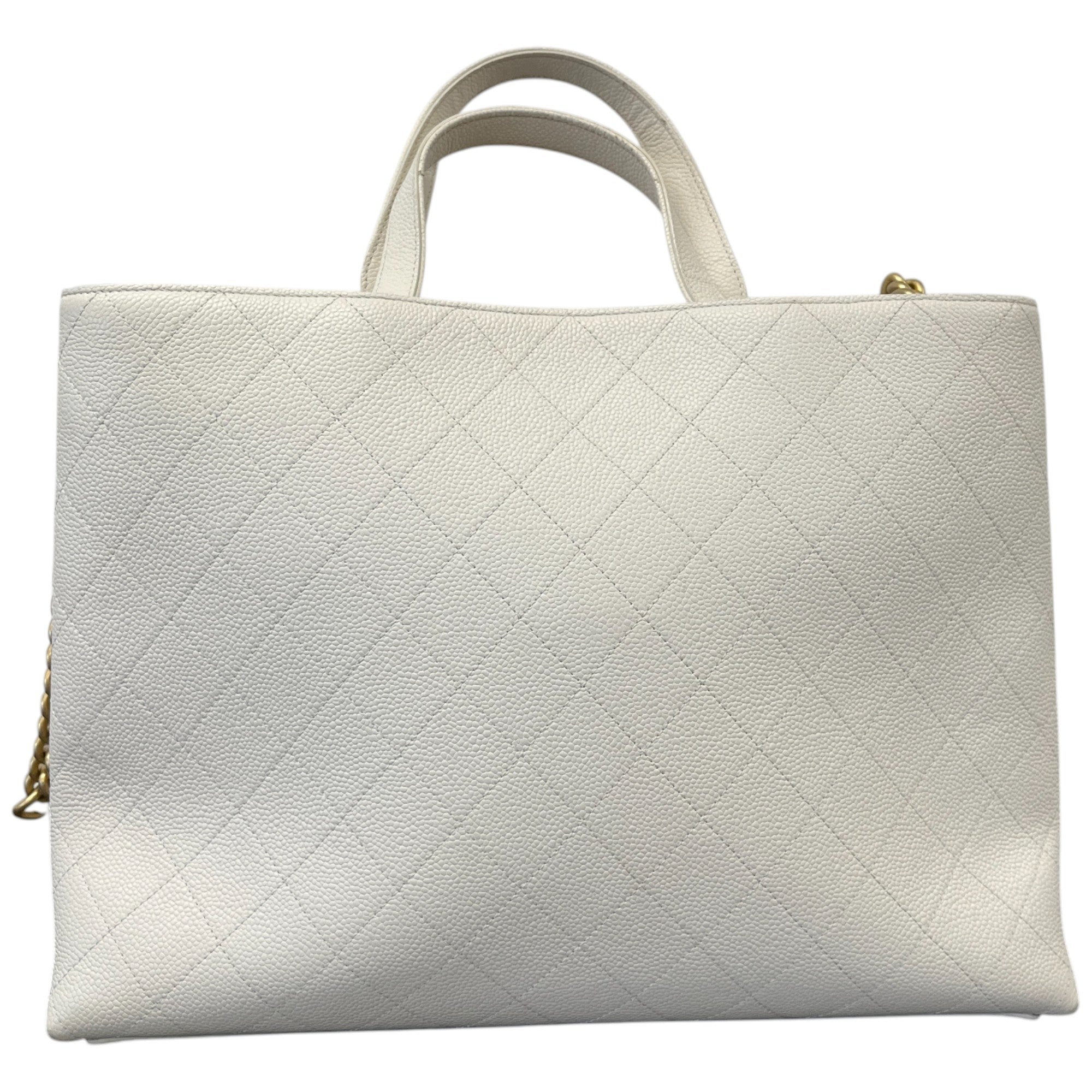 Women's Quilted Caviar Tote Handbag Grey