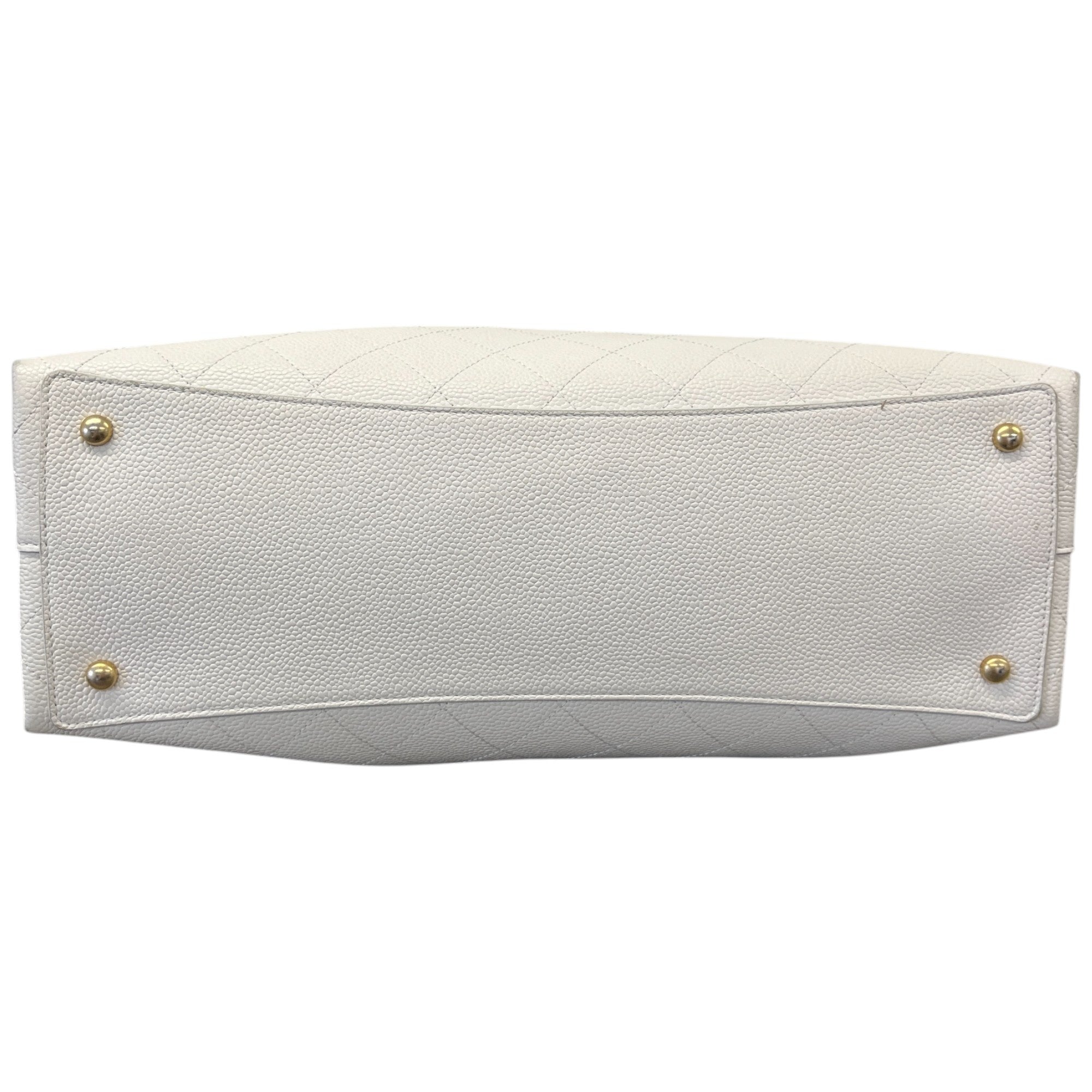 Women's Quilted Caviar Tote Handbag Grey