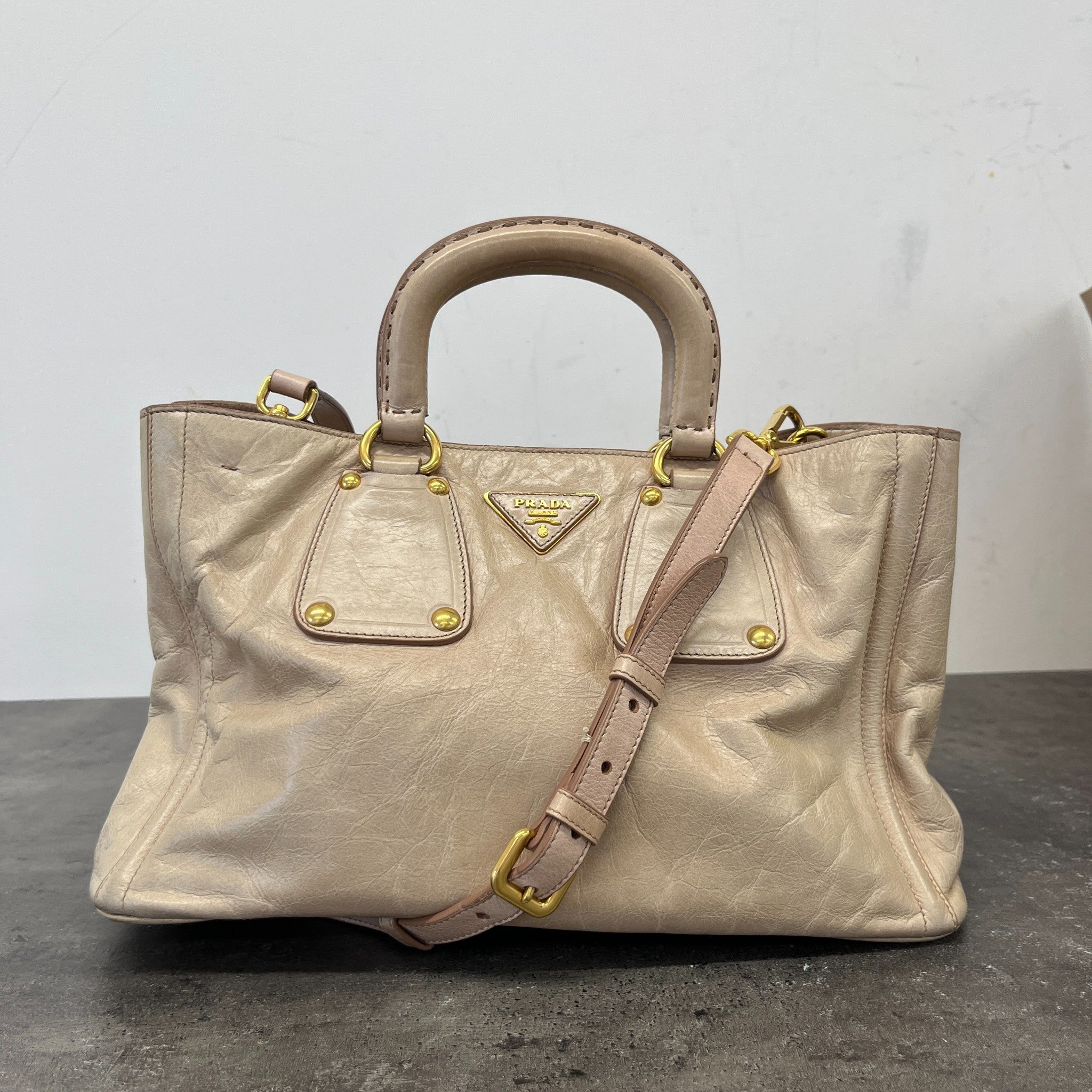 Women's Vitello Shine Bag Beige