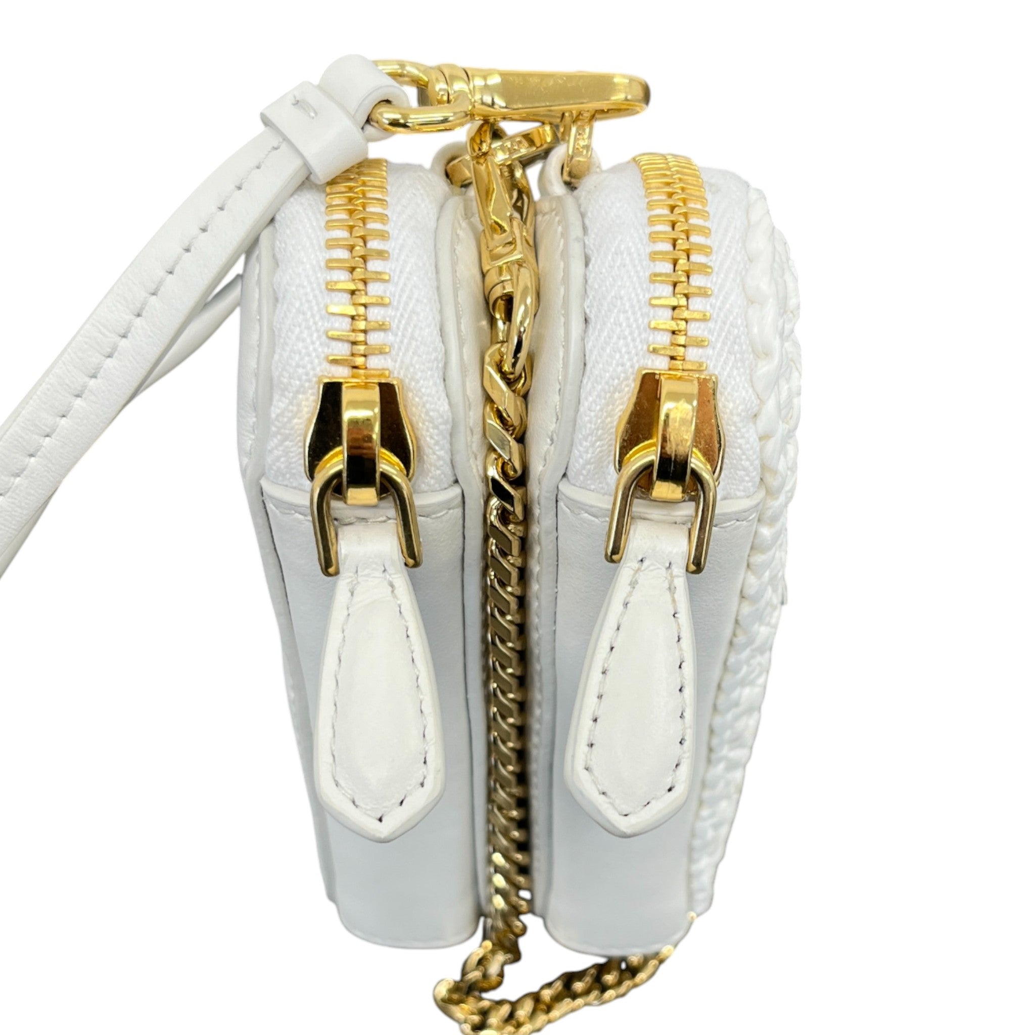 Women's Triangle Crochet Mini Handbag White