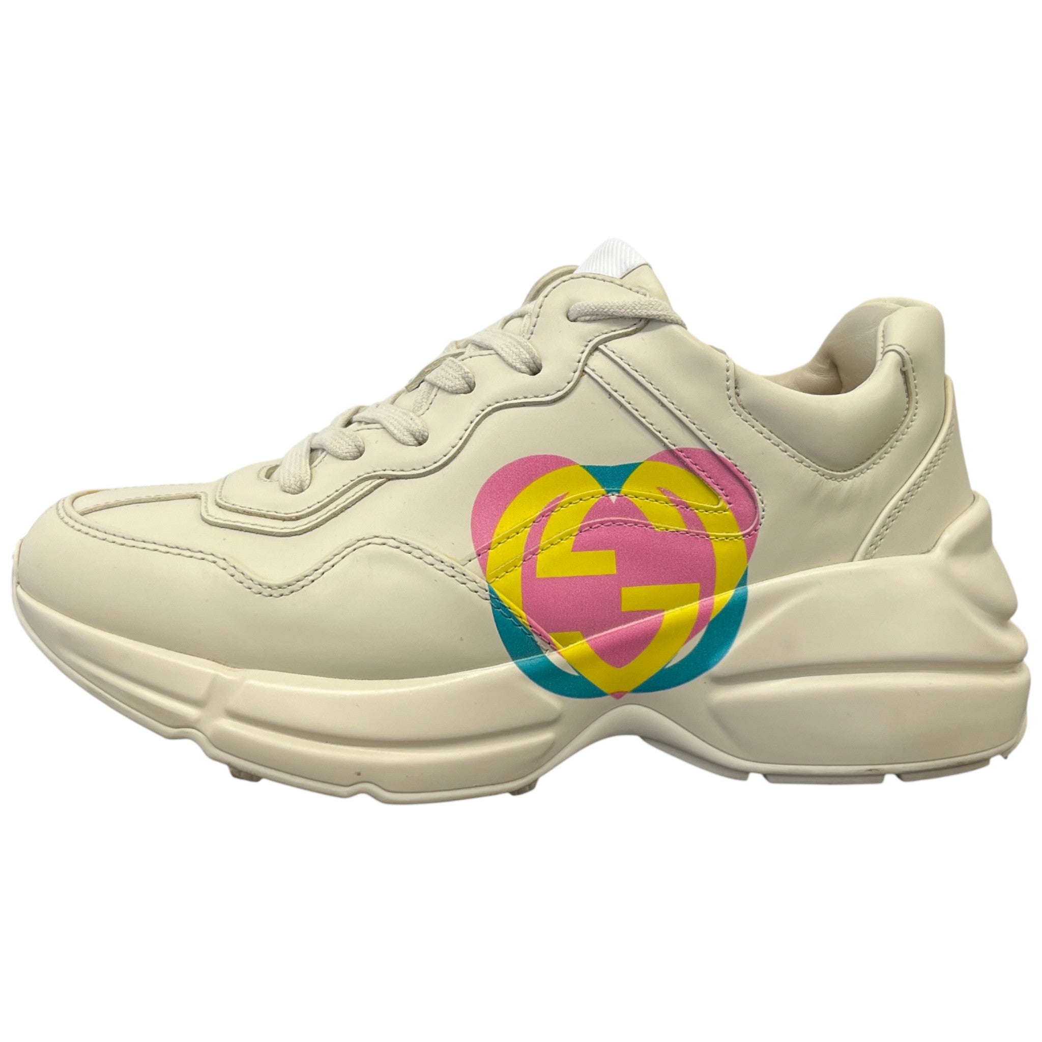 Women's Gg Rhyton Heart Low Trainers Beige Size EU 36 / UK 3