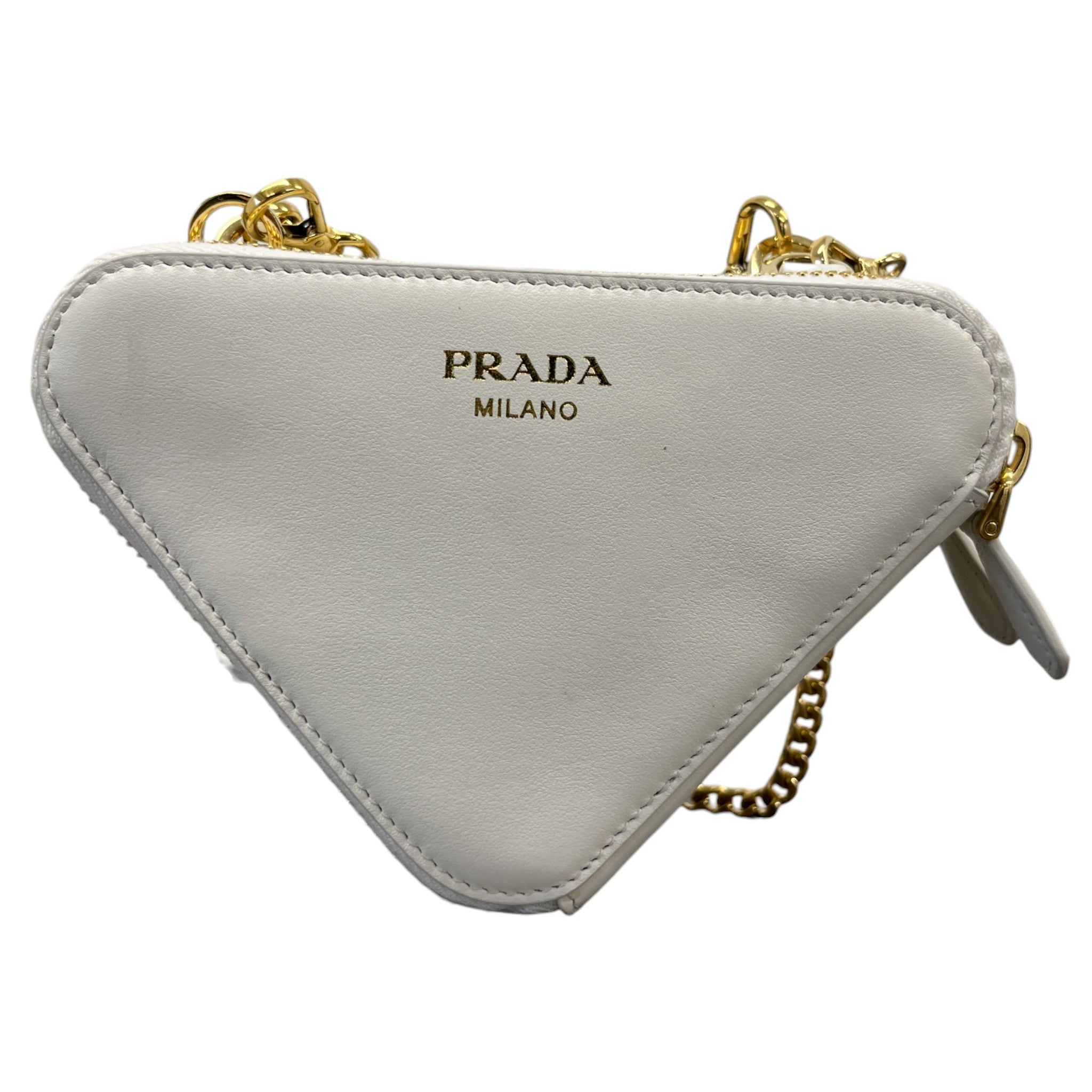 Women's Triangle Crochet Mini Handbag White