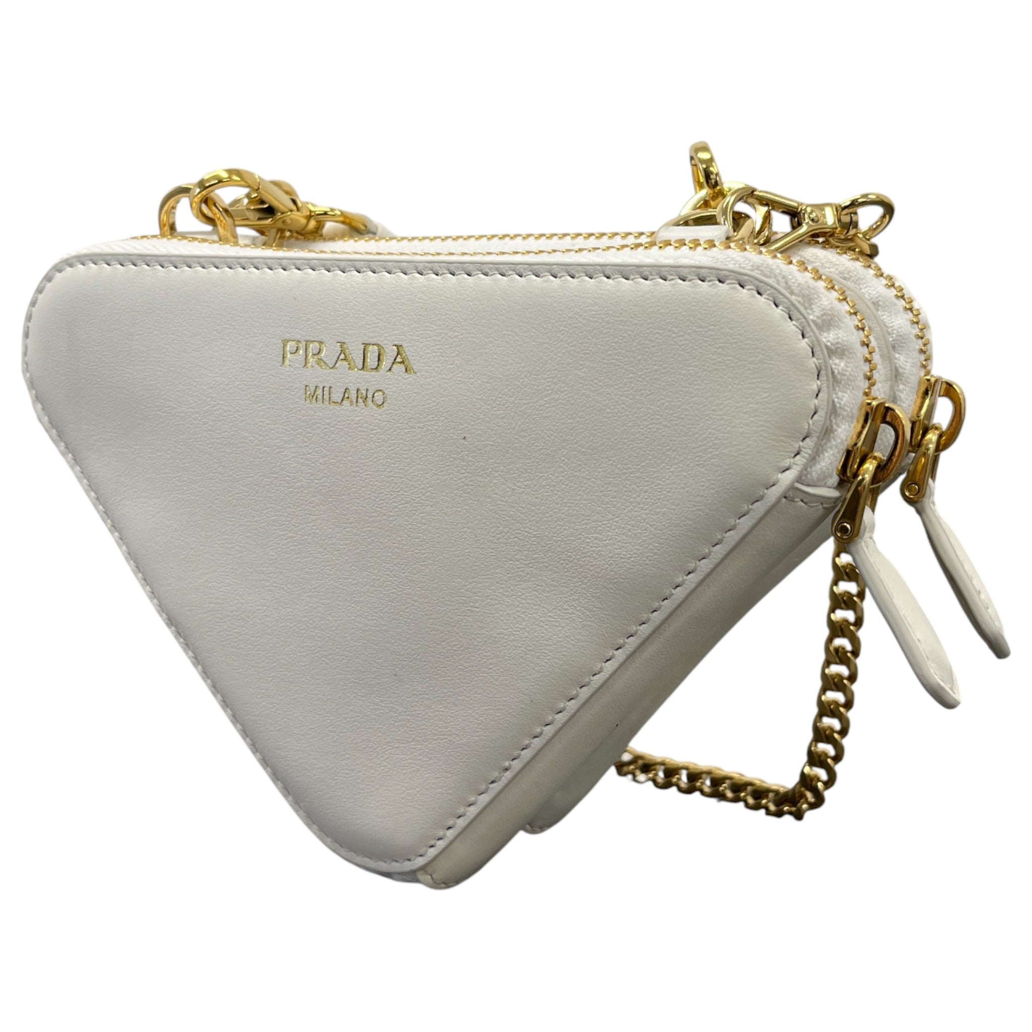 Women's Triangle Crochet Mini Handbag White