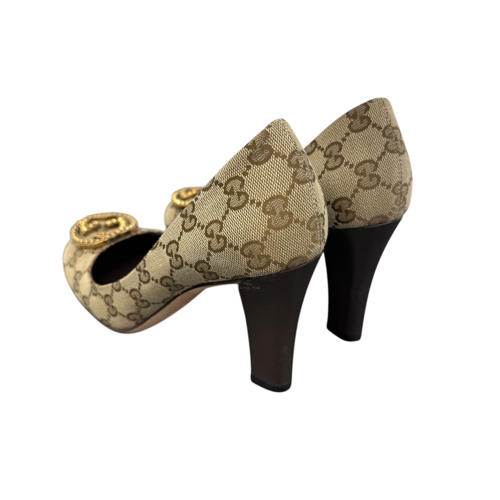 Women's Interlocking G Heels Beige Size EU 39 / UK 6