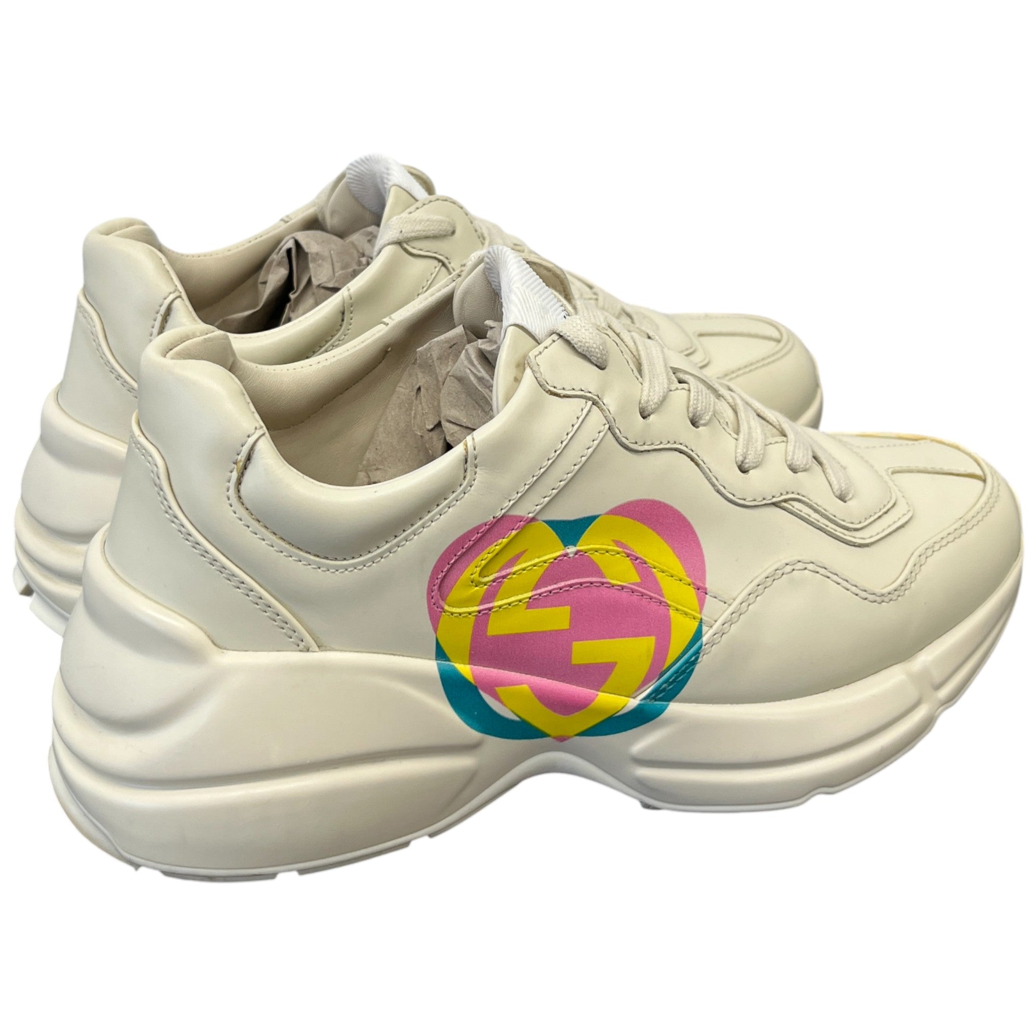 Women's Gg Rhyton Heart Low Trainers Beige Size EU 36 / UK 3