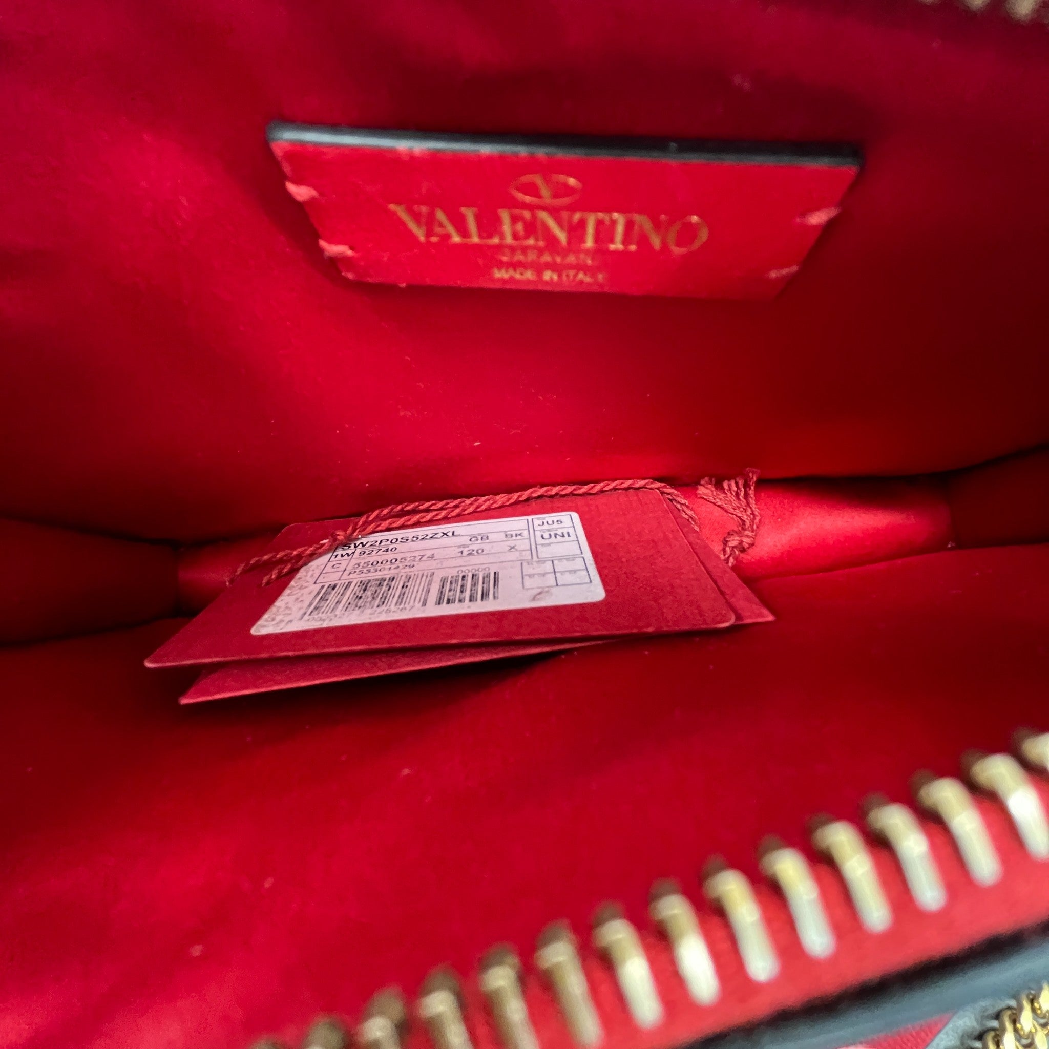 Women's Rouge Leather V Logo Chain Pouch Bag Red