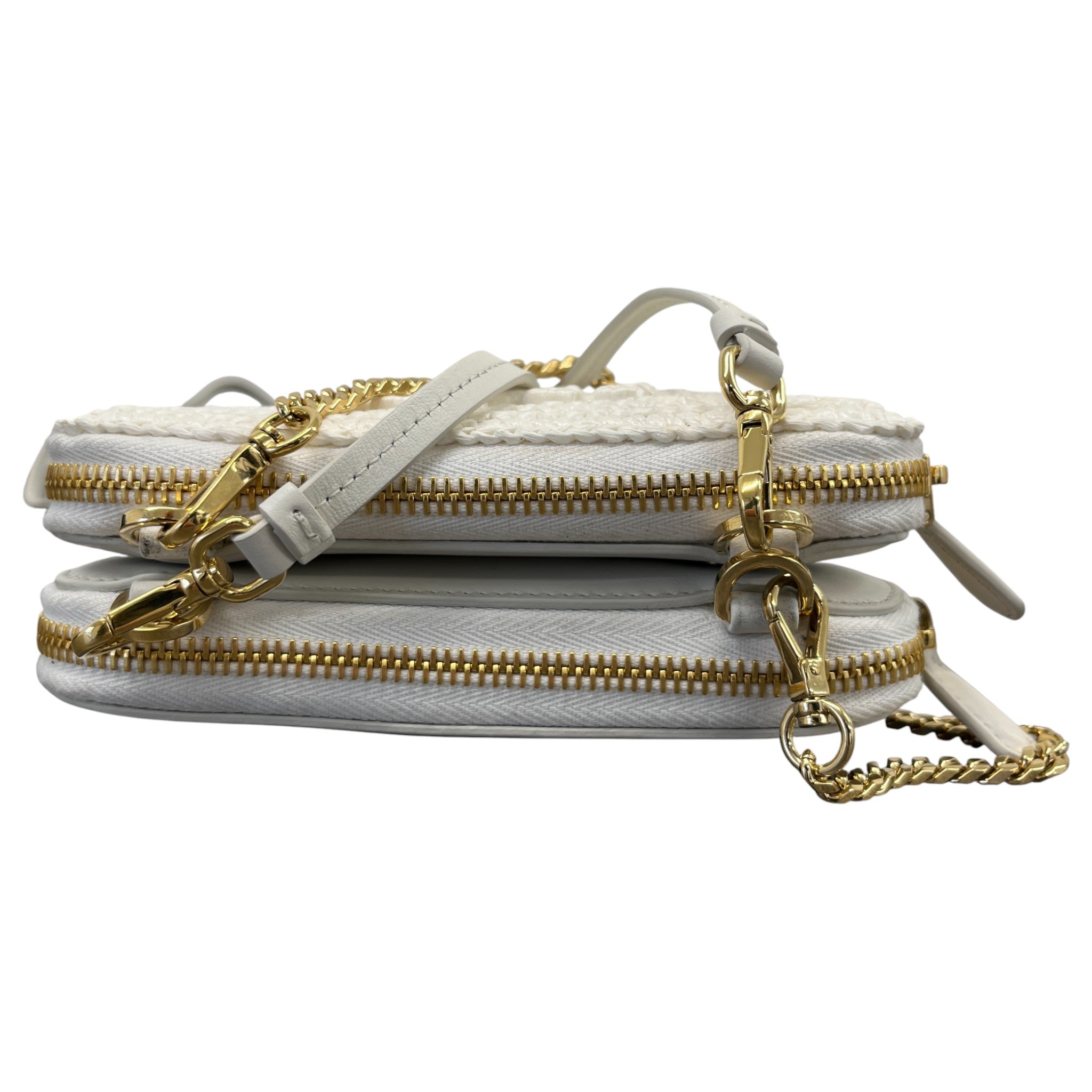 Women's Triangle Crochet Mini Handbag White