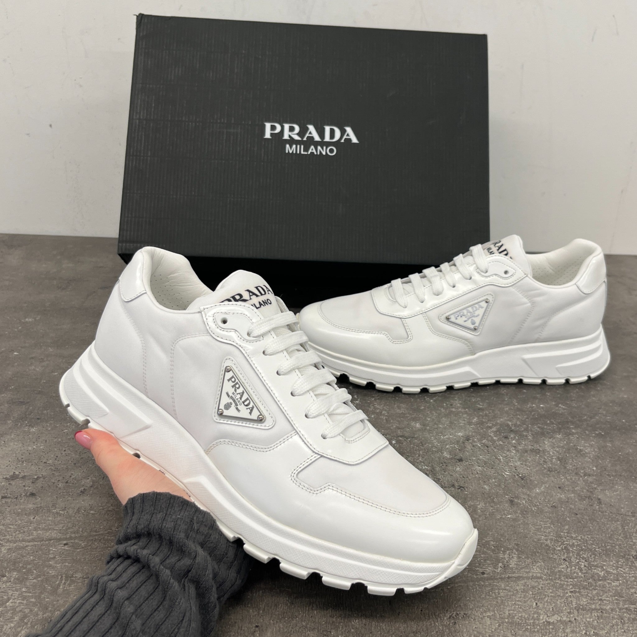 Men's Prax 01 Re-Nylon Low Trainers White Size EU 42.5 / UK 8.5