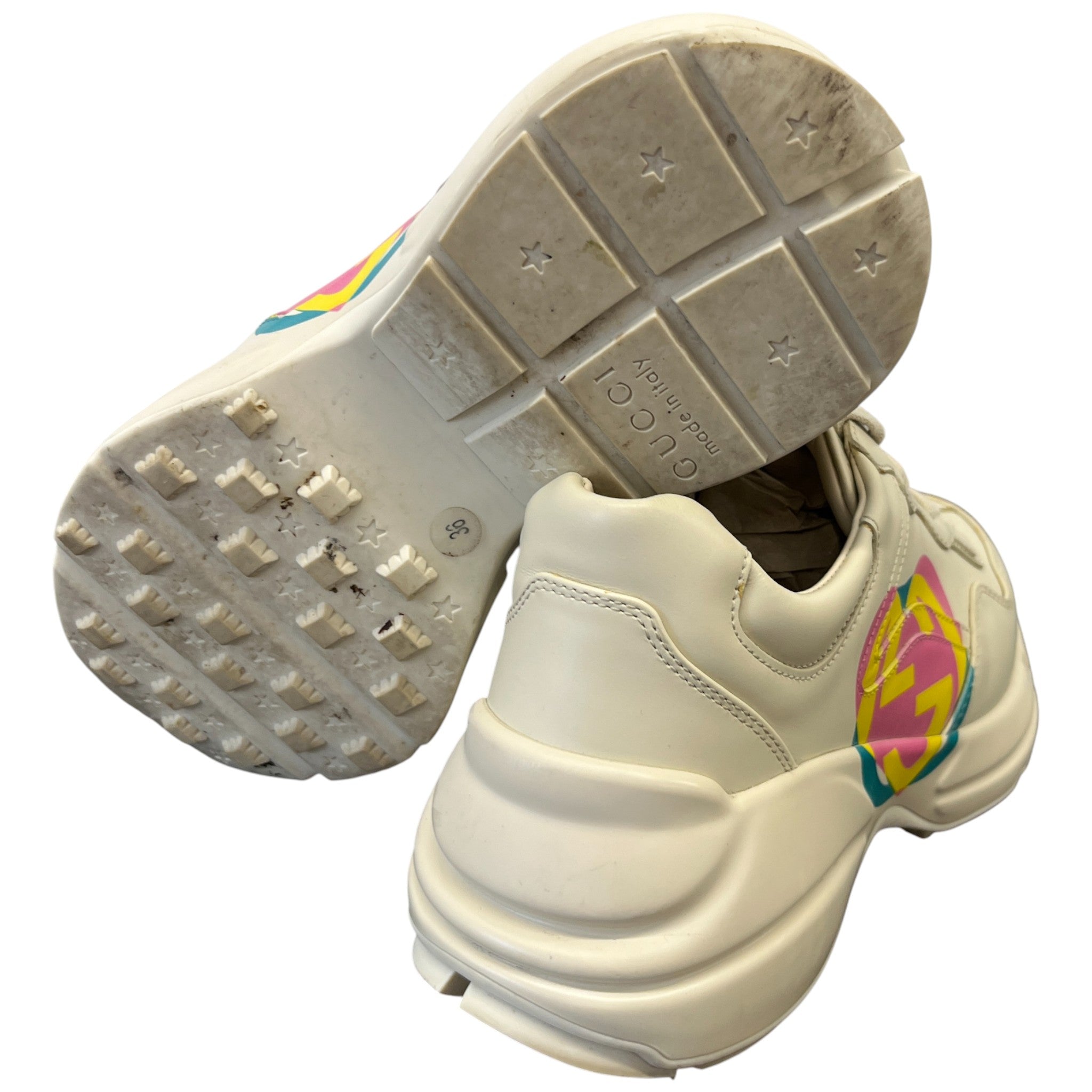 Women's Gg Rhyton Heart Low Trainers Beige Size EU 36 / UK 3