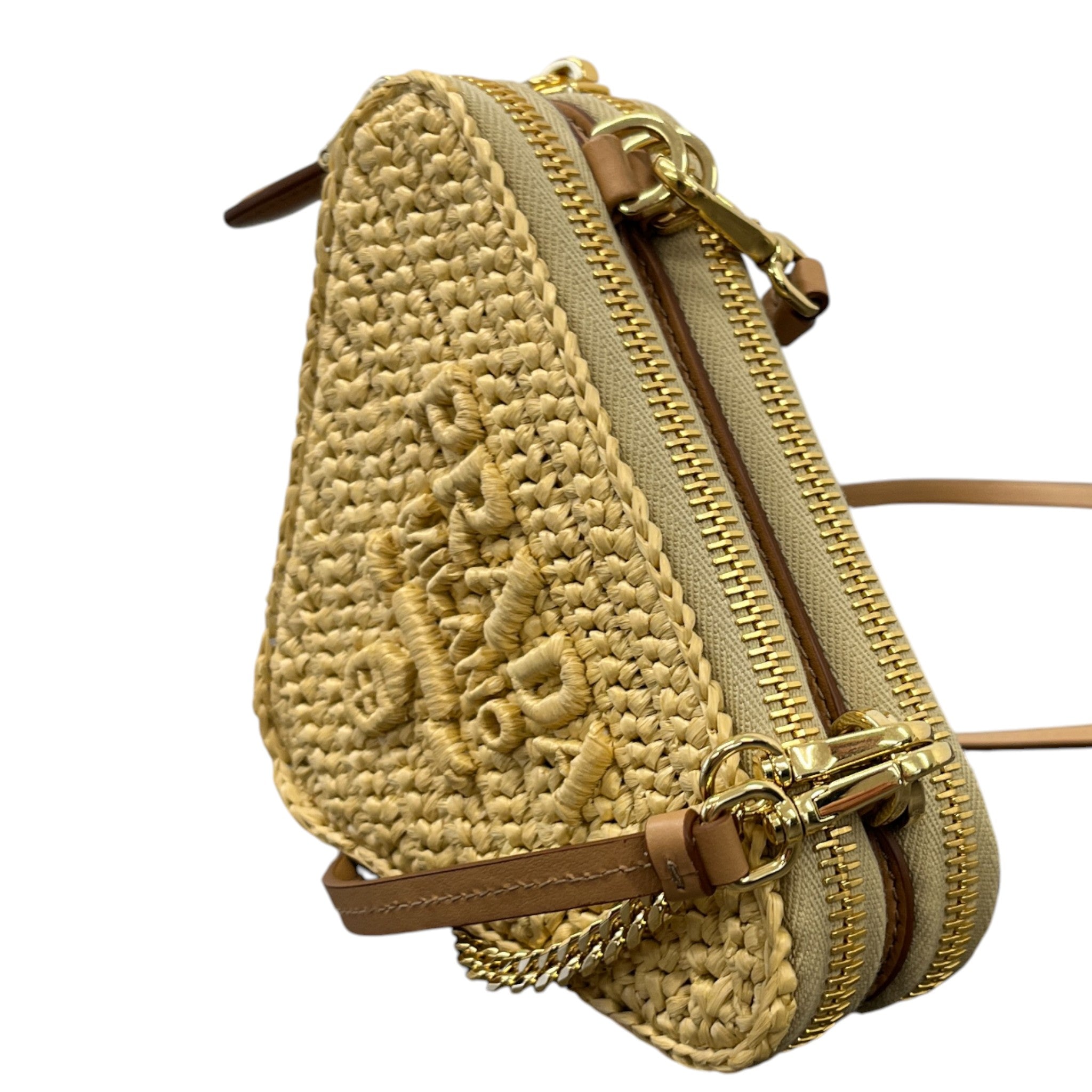 Women's Crochet Mini-Pouch Handbag Brown