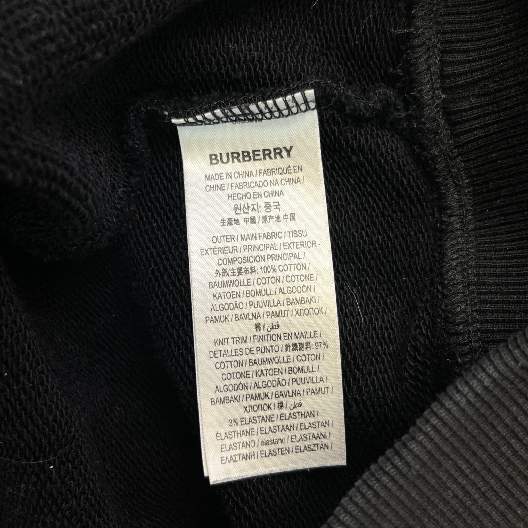 Men's Logo Print Hoodie Black Size XXL
