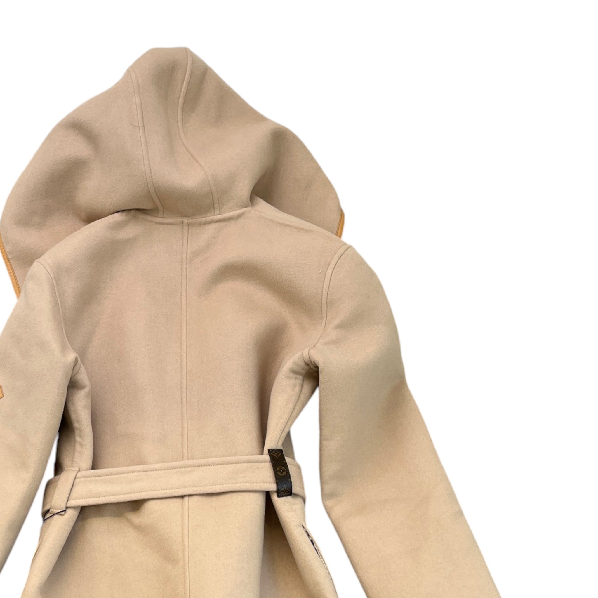 Women's Hooded Wrap Damier Azur Jacket Beige Size 2 / UK 12