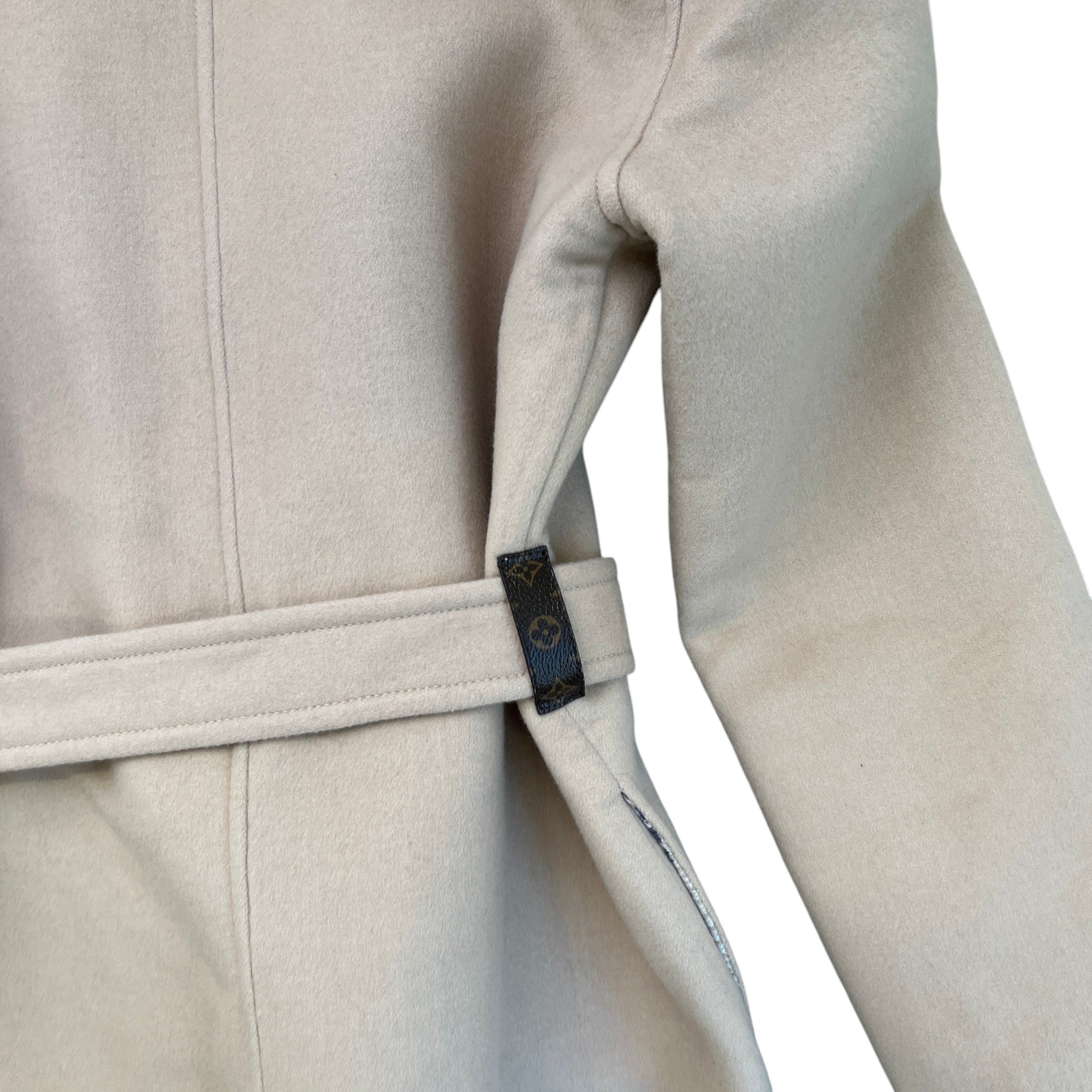 Women's Hooded Wrap Damier Azur Jacket Beige Size 2 / UK 12