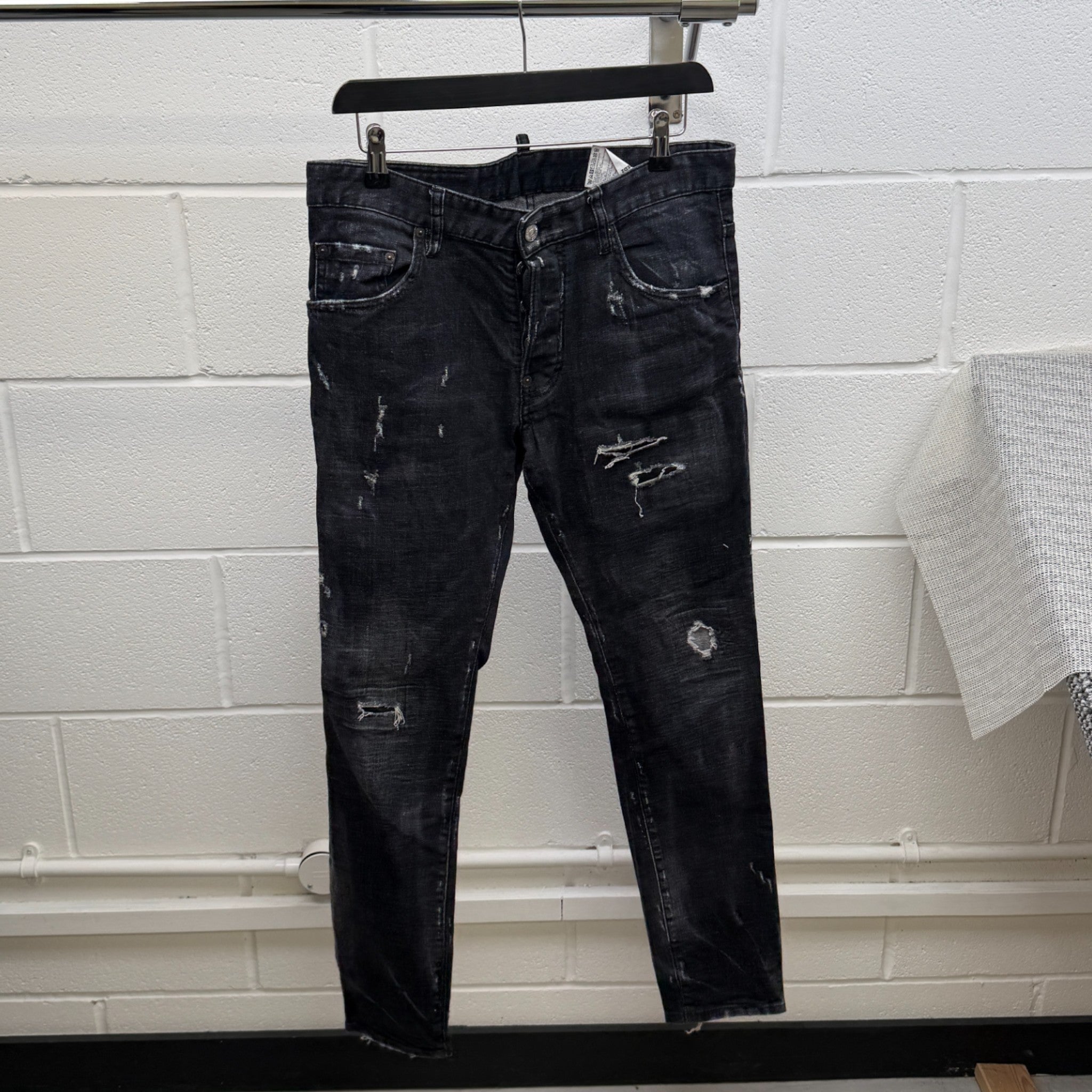 Men's Cool Guy Distressed Jeans Black Size IT 48 / UK 32