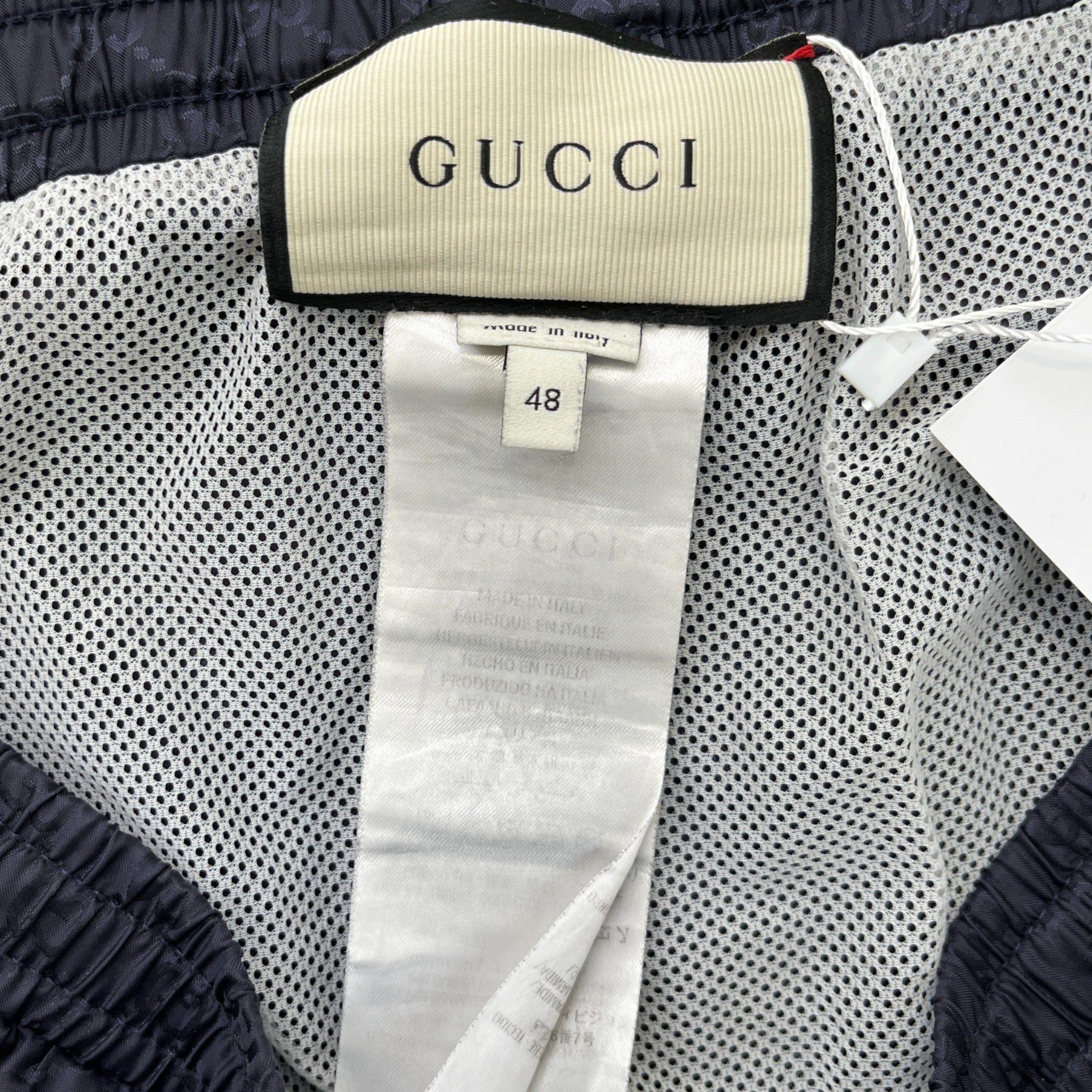 Men's Gg Monogram Swim Shorts Navy Size M