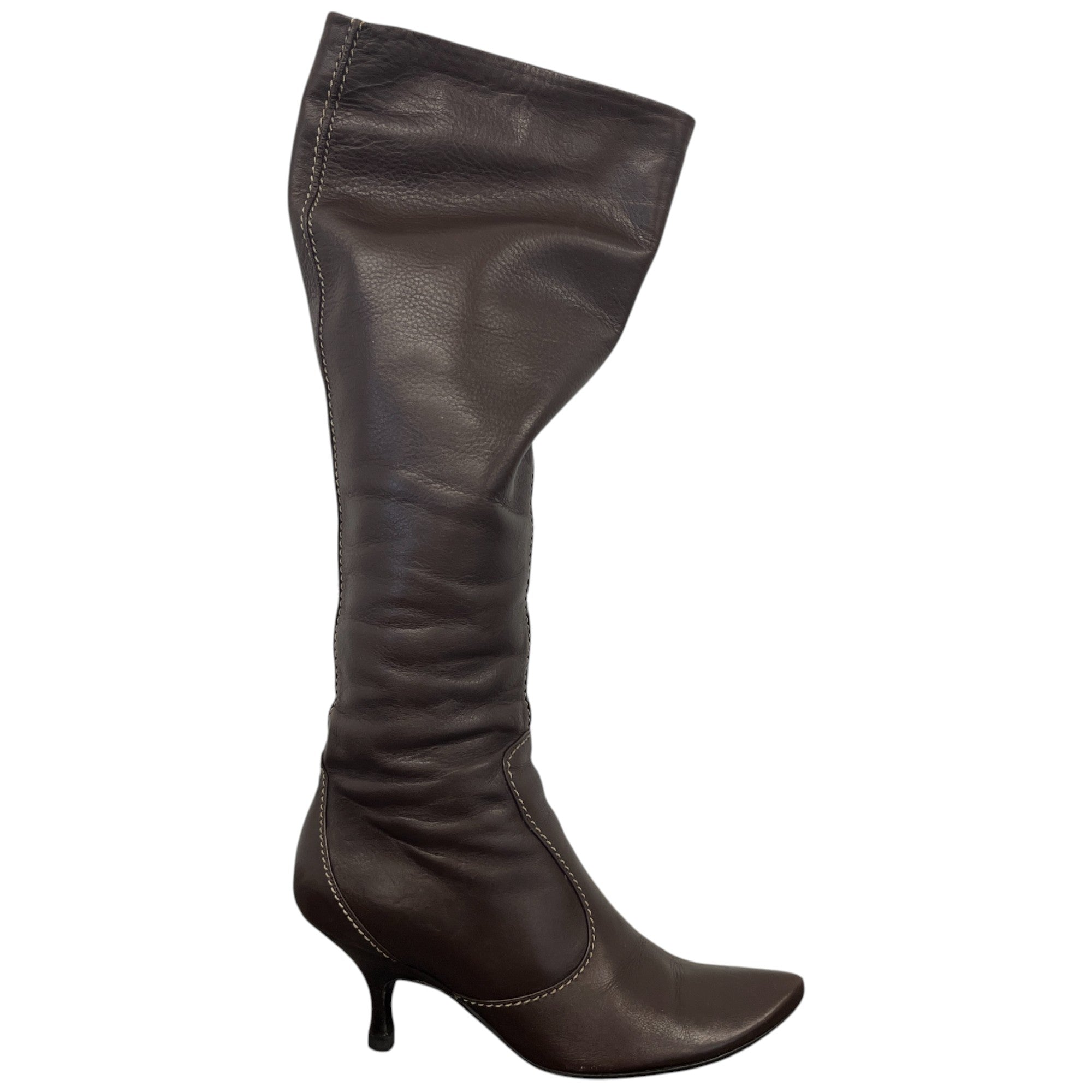 Women's Knee High Leather Boots Brown Size EU 35 / UK 2