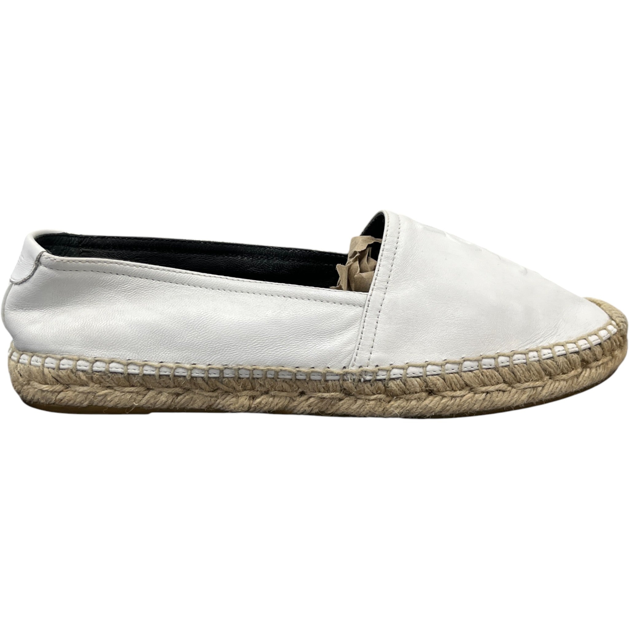 Women's Embossed Espadrille Loafers White Size EU 38.5 / UK 5.5
