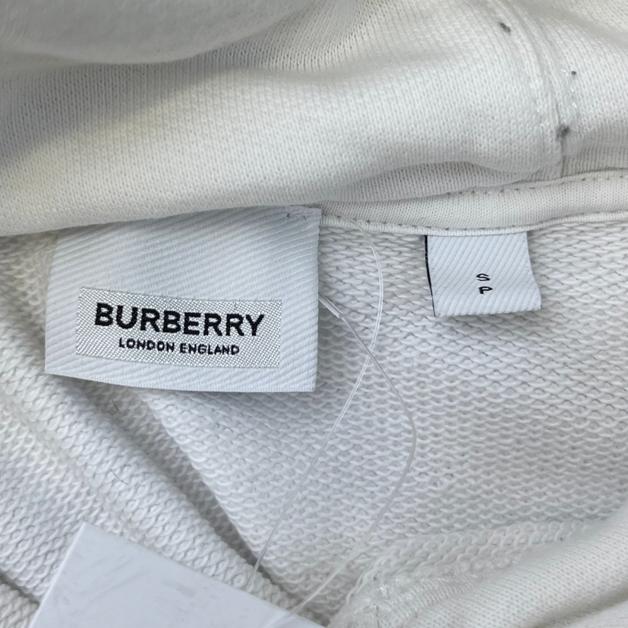 Men's Tb Logo Print Hoodie White Size S
