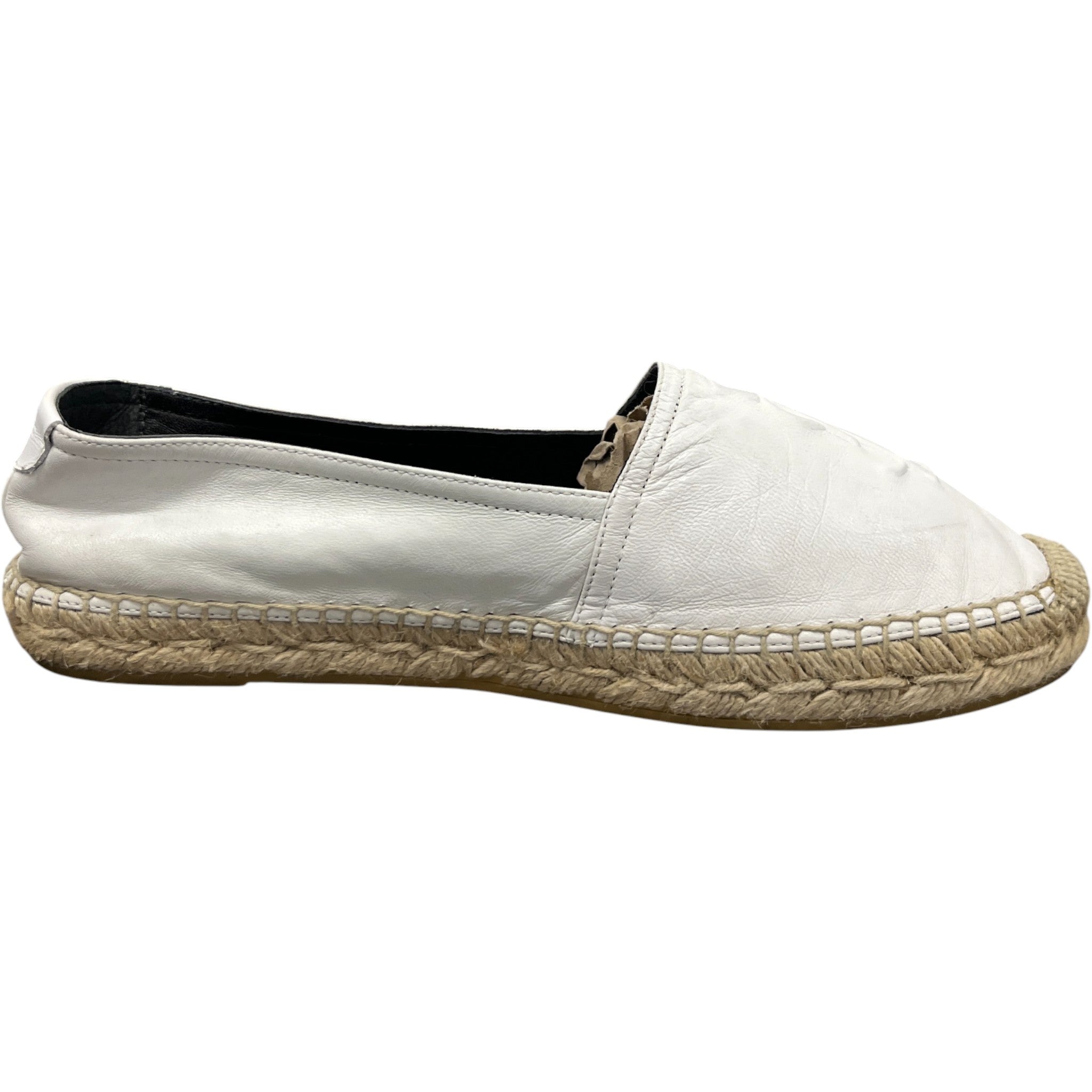 Women's Embossed Espadrille Loafers White Size EU 38.5 / UK 5.5