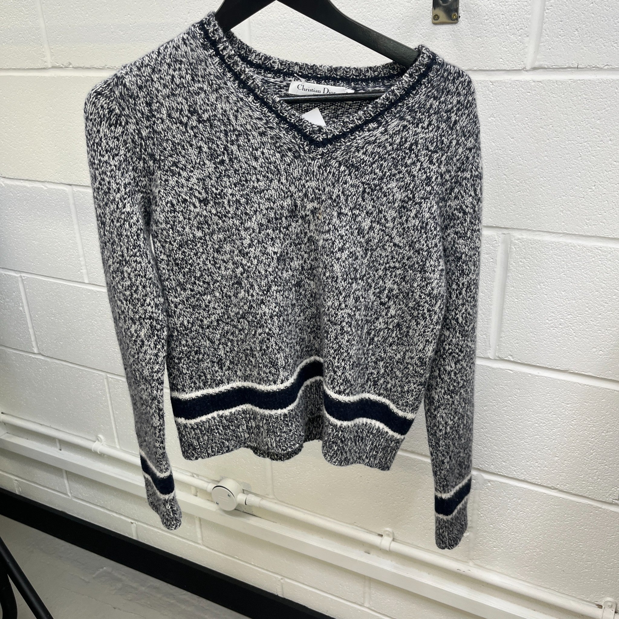 Men's Cashmere Knit Logo Jumper Navy Size M