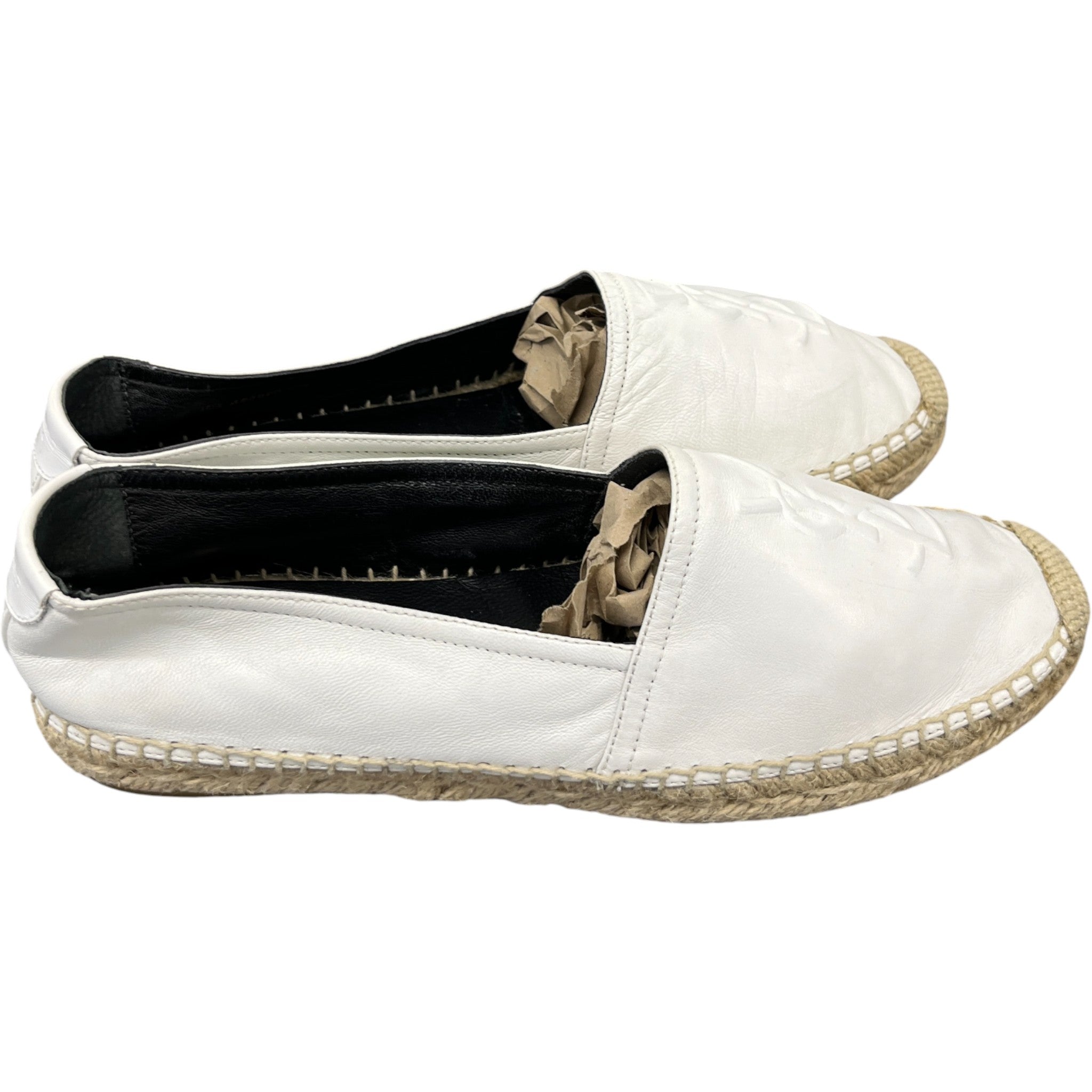 Women's Embossed Espadrille Loafers White Size EU 38.5 / UK 5.5
