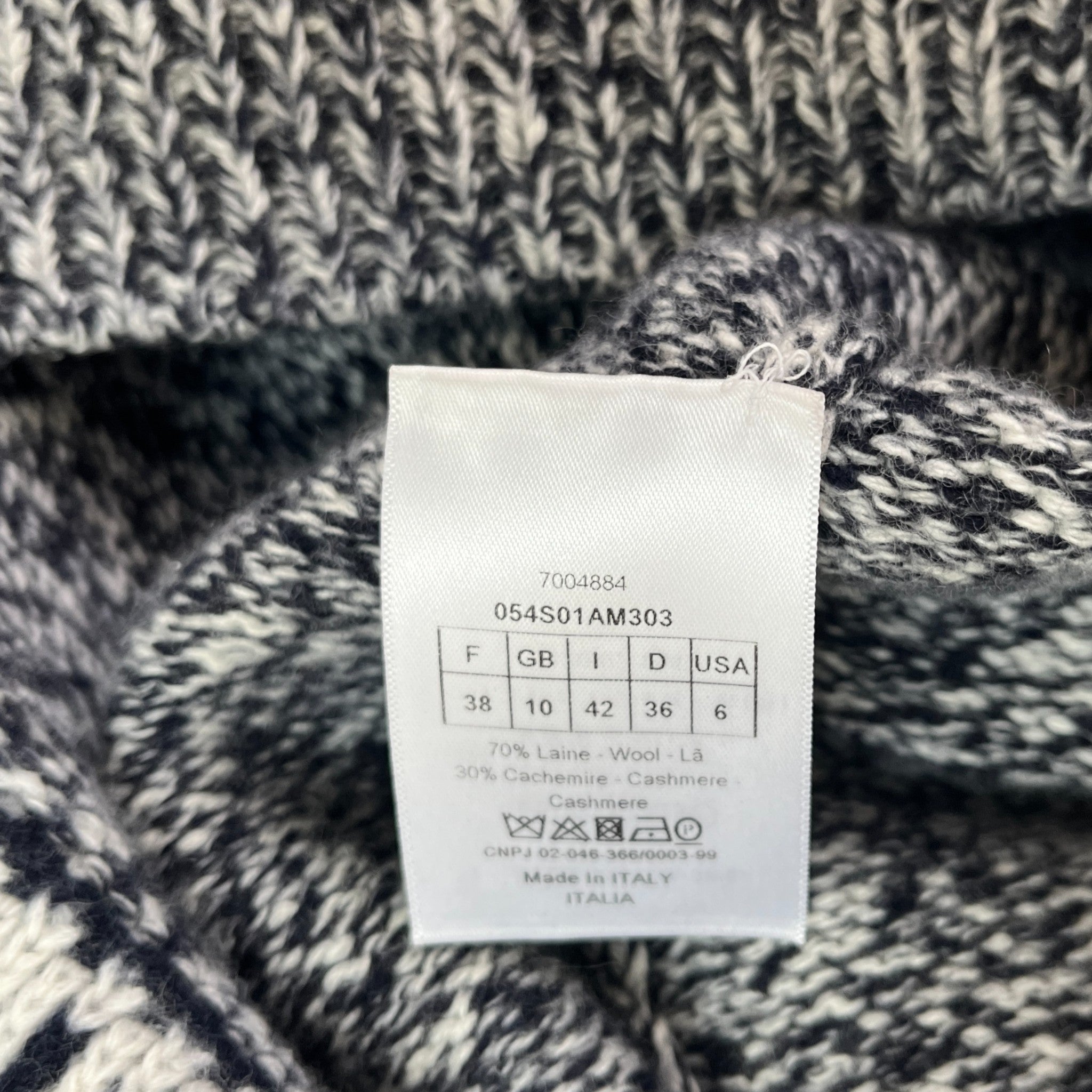 Men's Cashmere Knit Logo Jumper Navy Size M