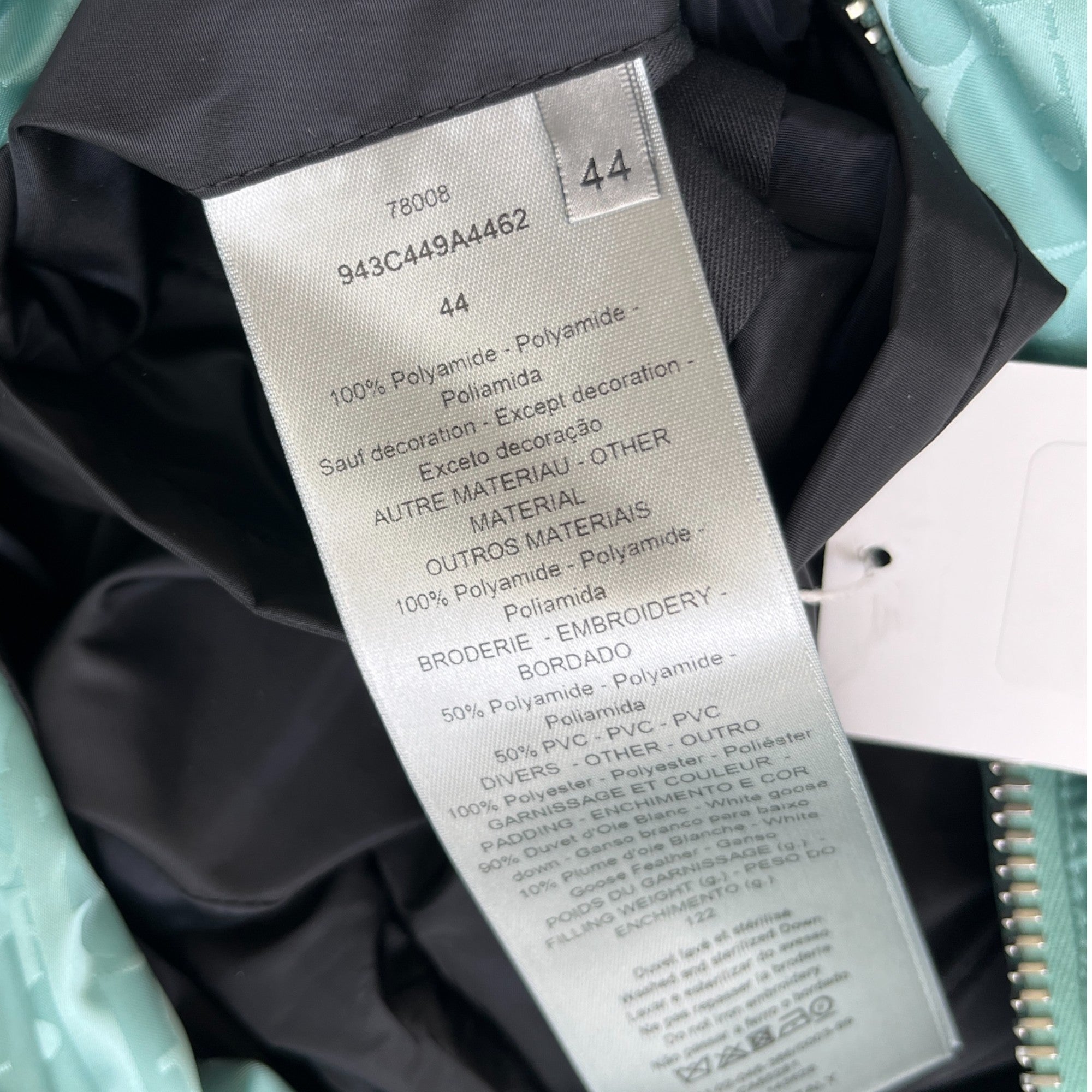 Men's Oblique Down Jacket Green Size IT 44 / XS