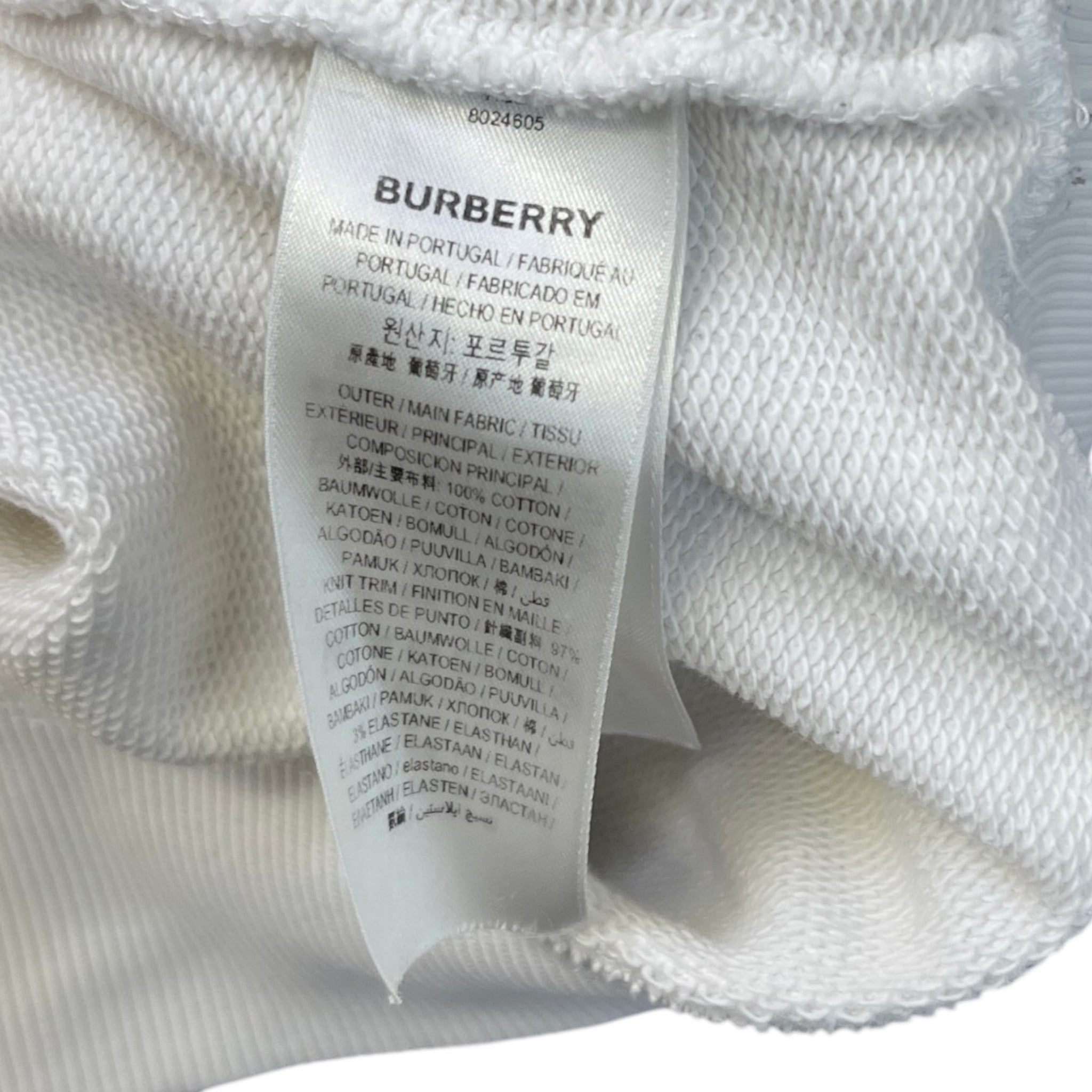 Men's Tb Logo Print Hoodie White Size S