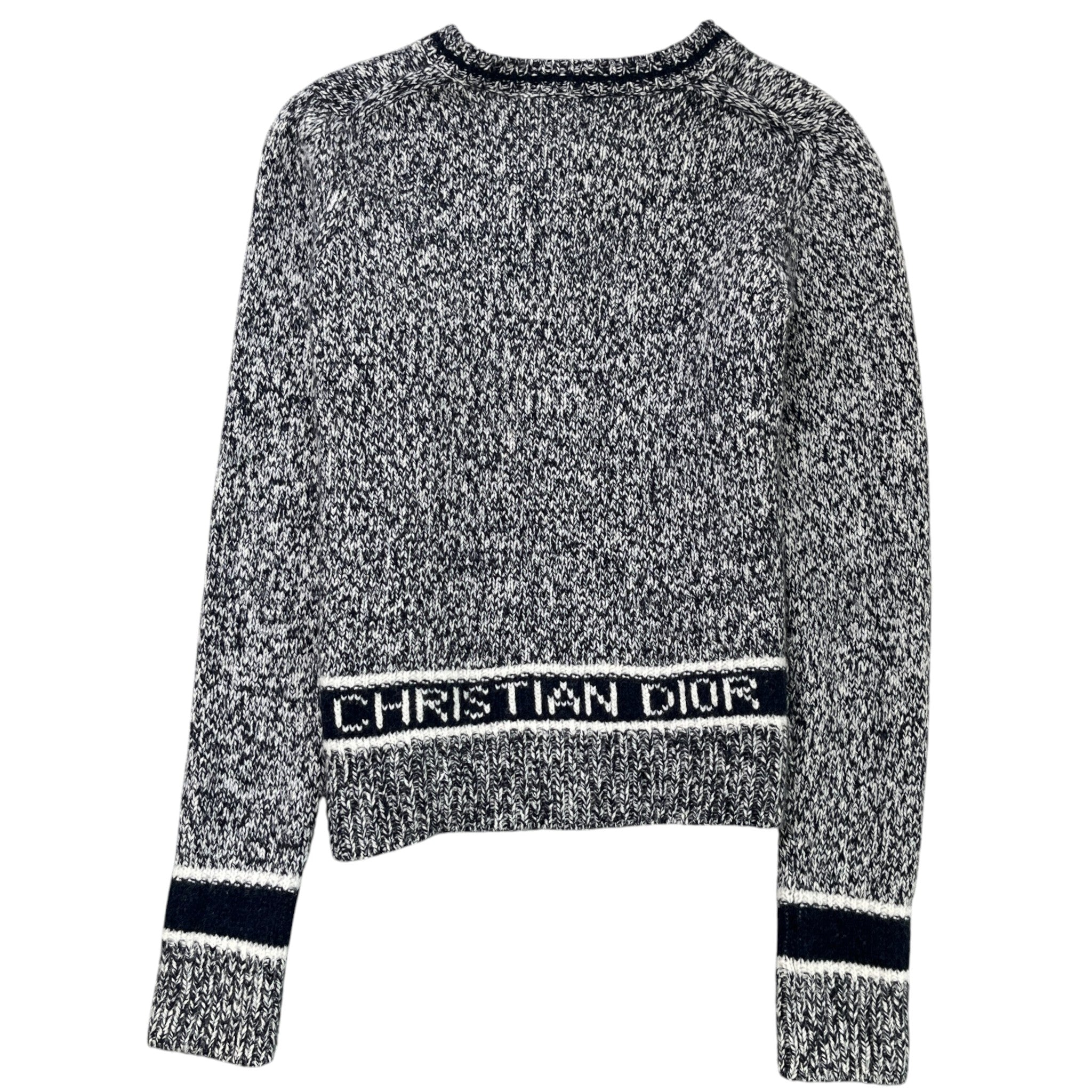 Men's Cashmere Knit Logo Jumper Navy Size M