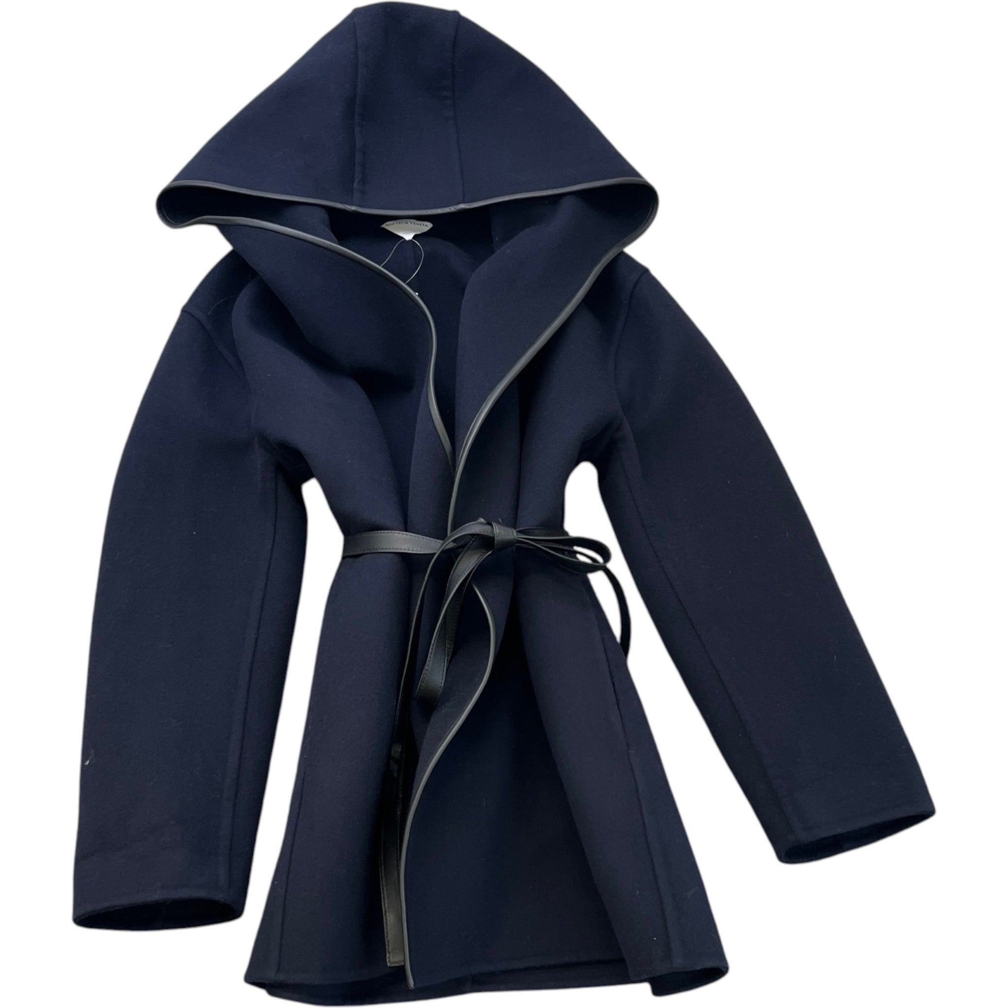 Women's Hooded V-Neck Wool Cashmere Jacket Navy Size IT 40 / UK 8