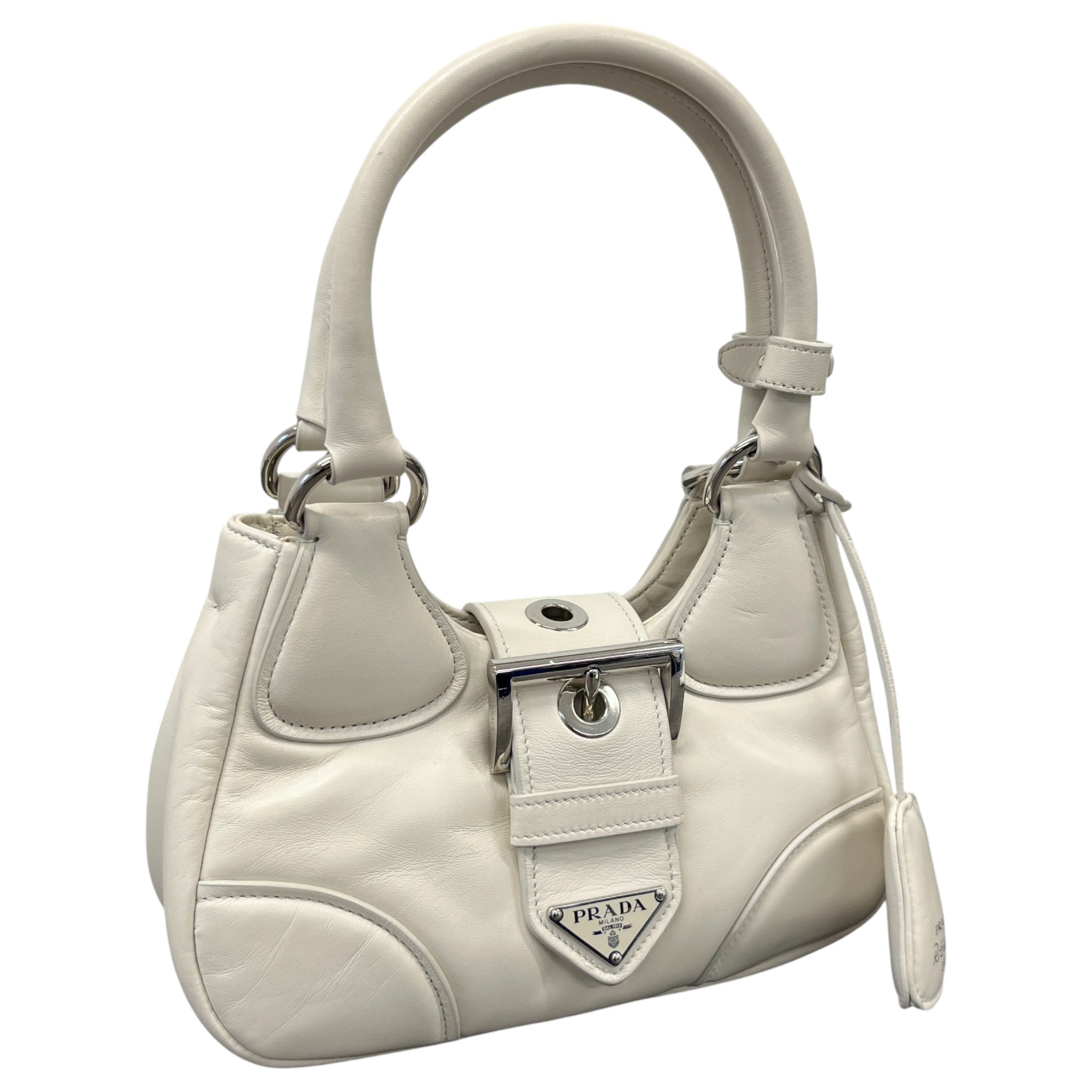Women's Moon Nappa Shoulder Bag White