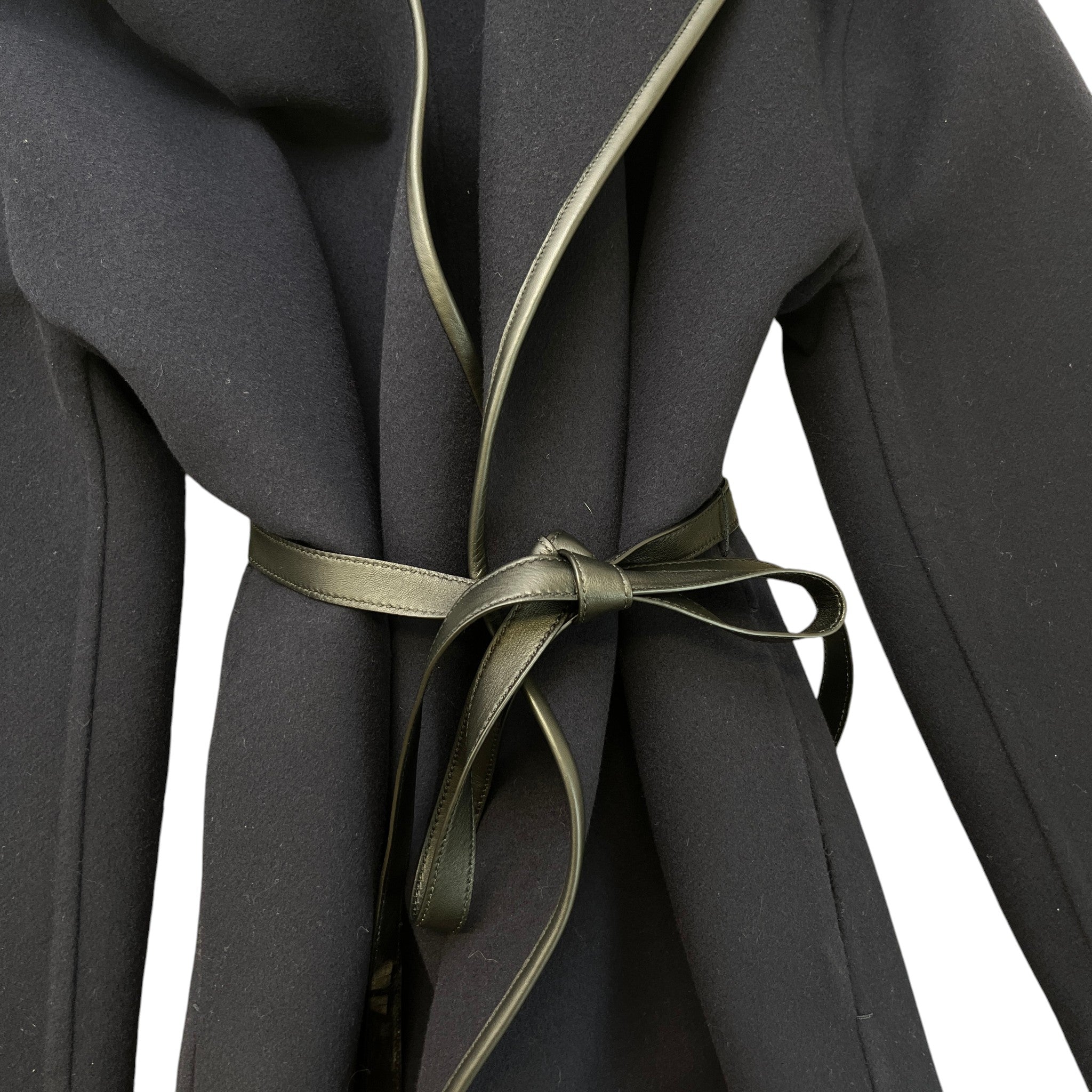 Women's Hooded V-Neck Wool Cashmere Jacket Navy Size IT 40 / UK 8