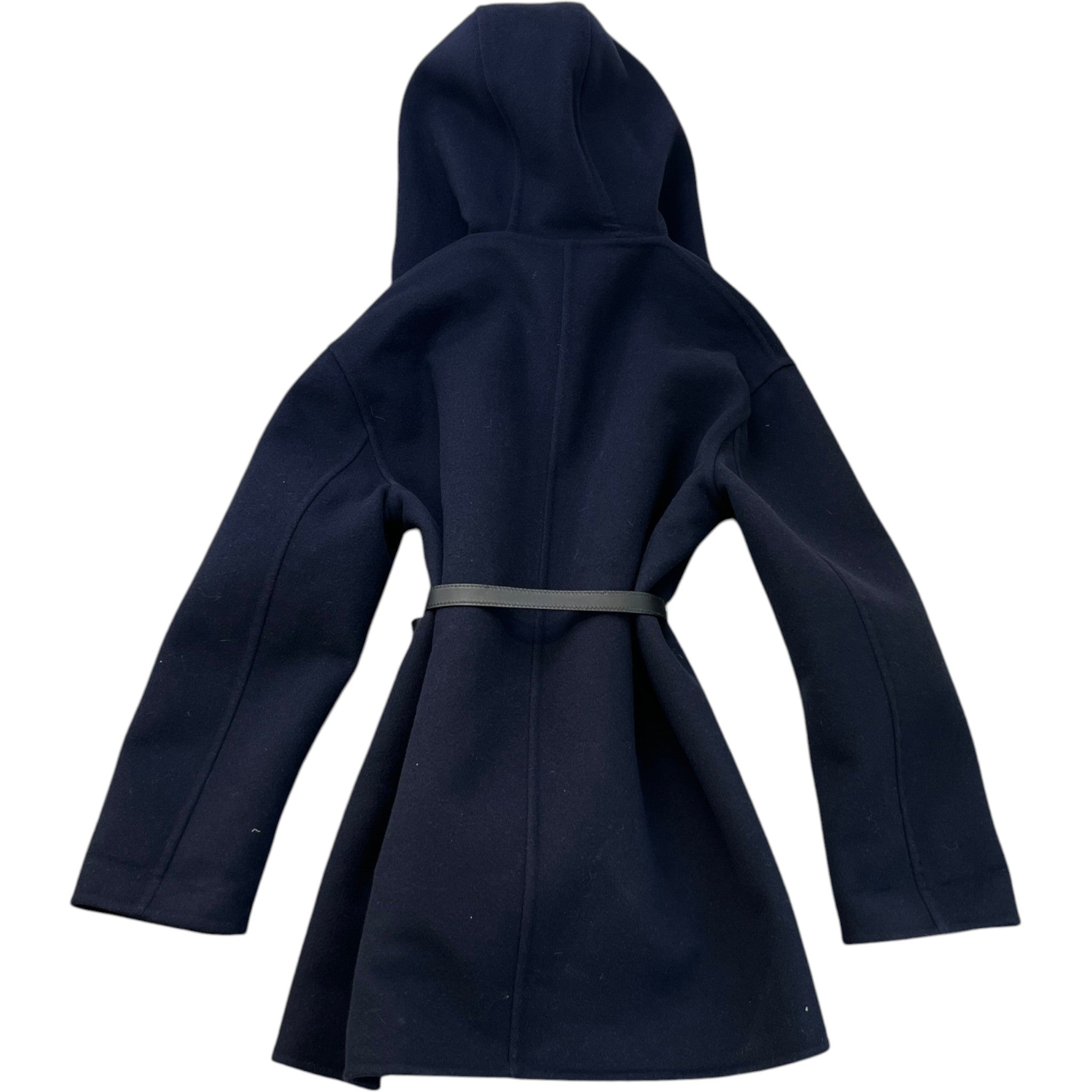 Women's Hooded V-Neck Wool Cashmere Jacket Navy Size IT 40 / UK 8