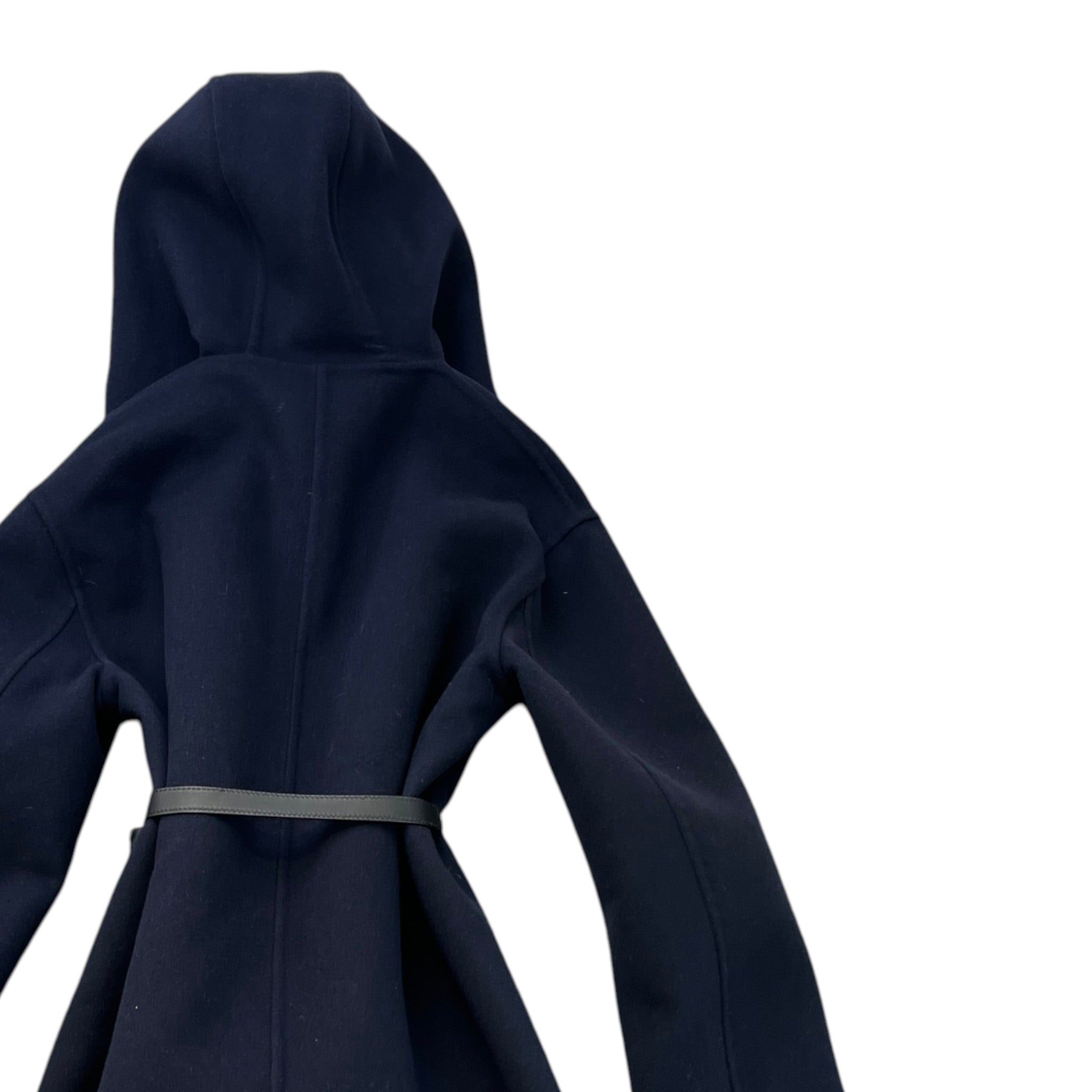 Women's Hooded V-Neck Wool Cashmere Jacket Navy Size IT 40 / UK 8