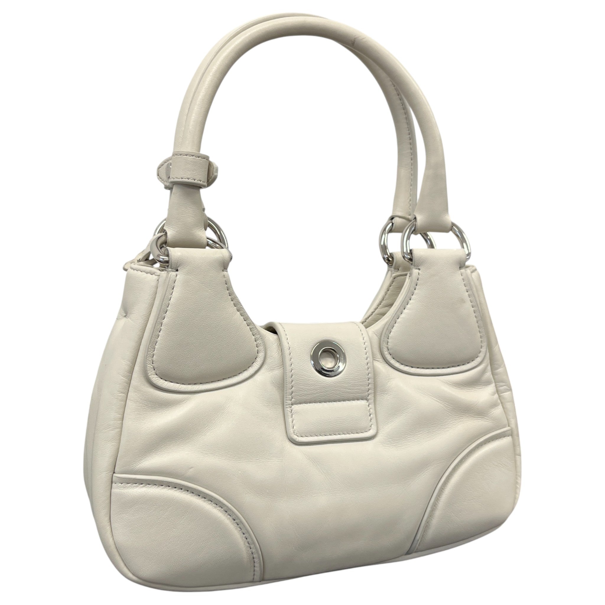 Women's Moon Nappa Shoulder Bag White