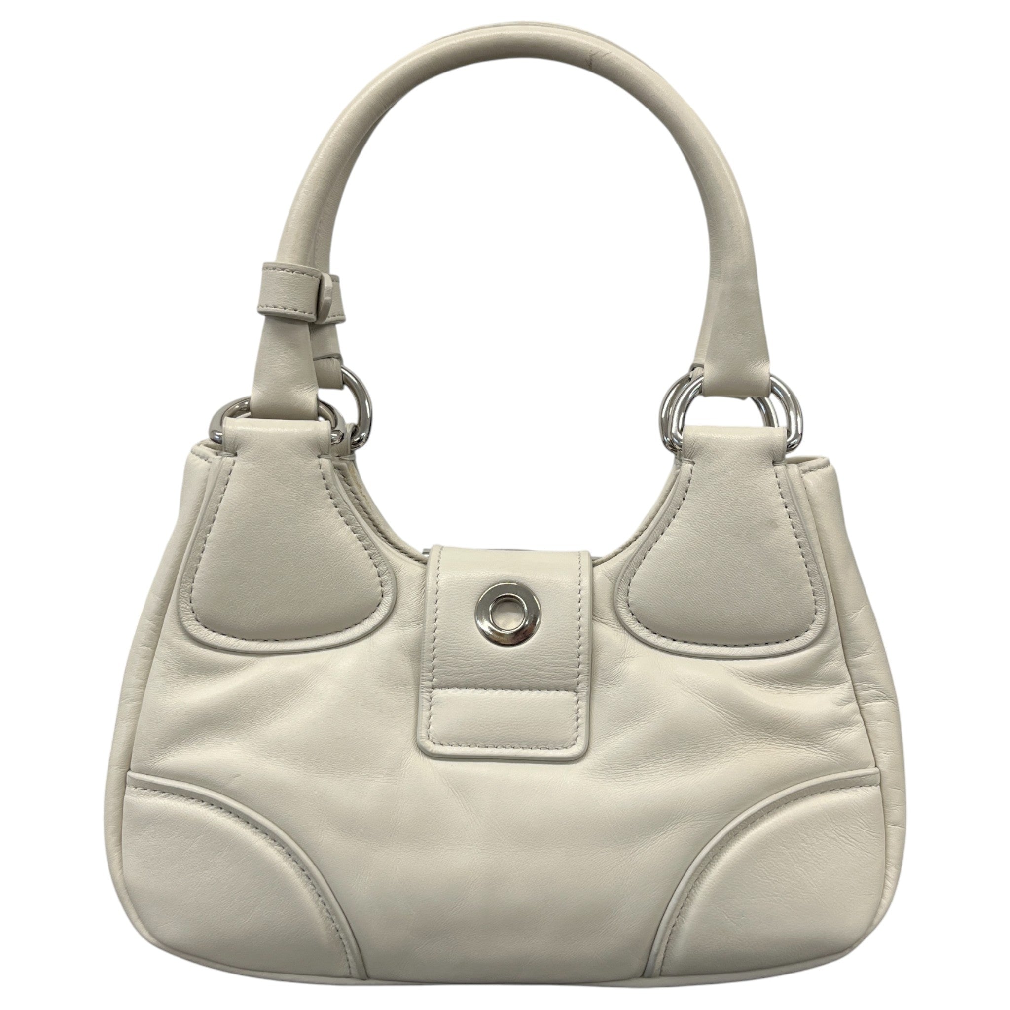 Women's Moon Nappa Shoulder Bag White