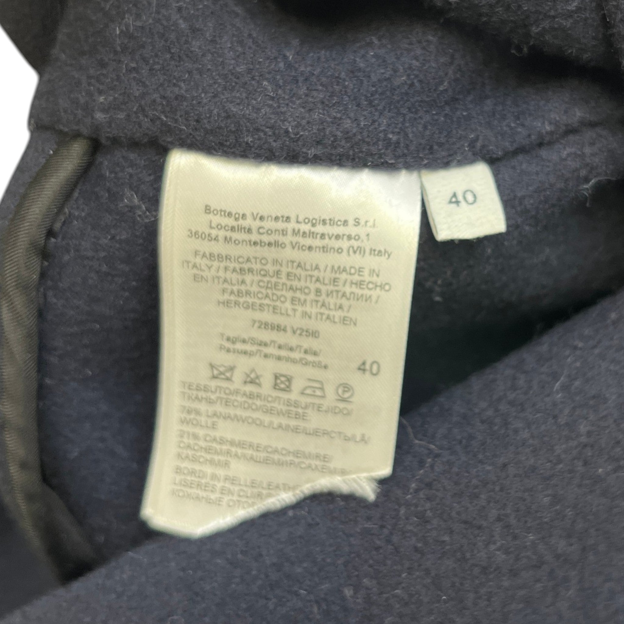 Women's Hooded V-Neck Wool Cashmere Jacket Navy Size IT 40 / UK 8