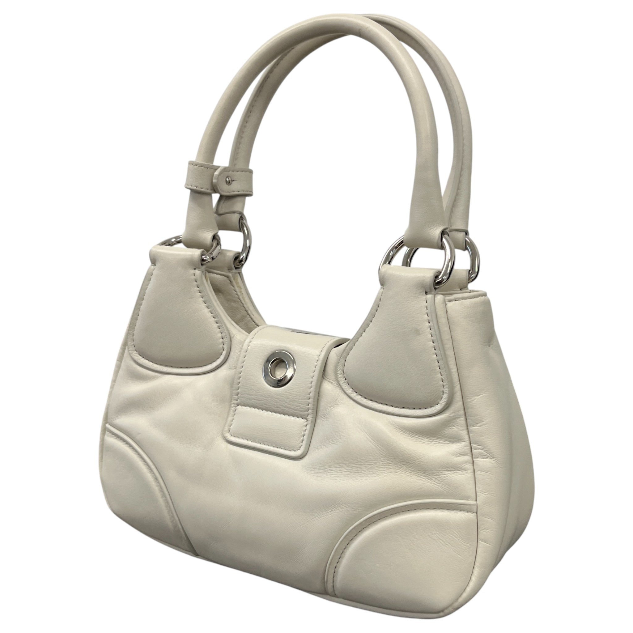 Women's Moon Nappa Shoulder Bag White