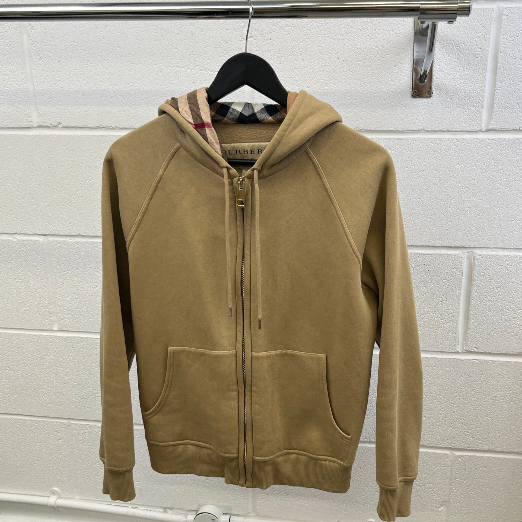 Women's Nova Check Hoodie Beige Size XL