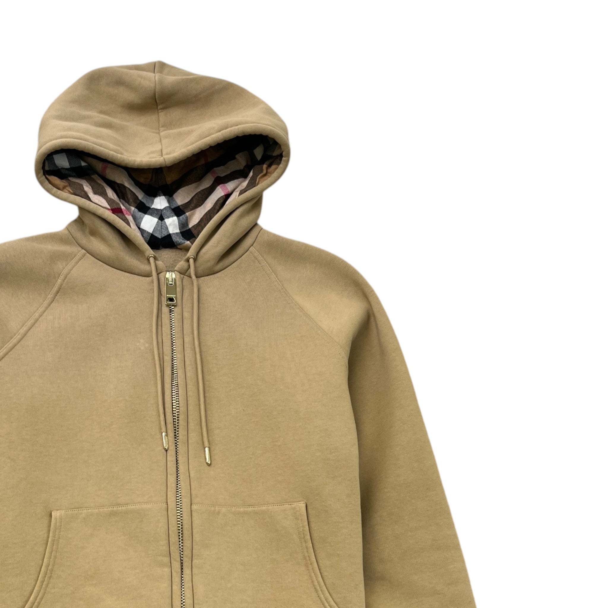 Women's Nova Check Hoodie Beige Size XL