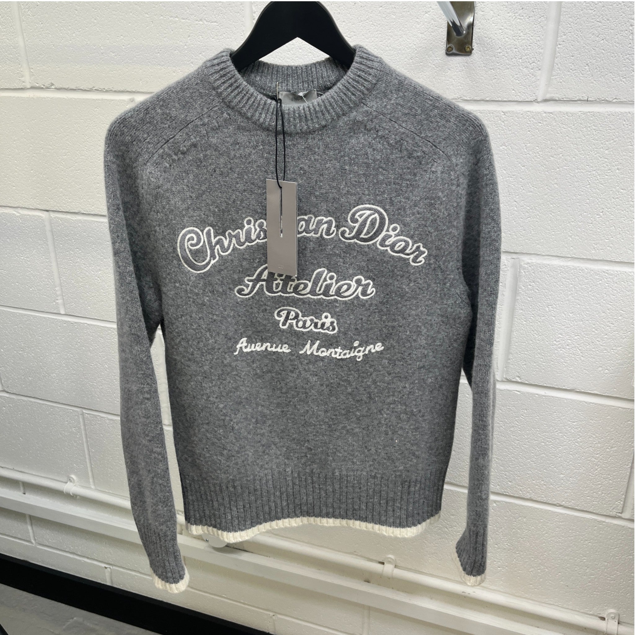 Men's Atelier Knitted Jumper Grey Size XS